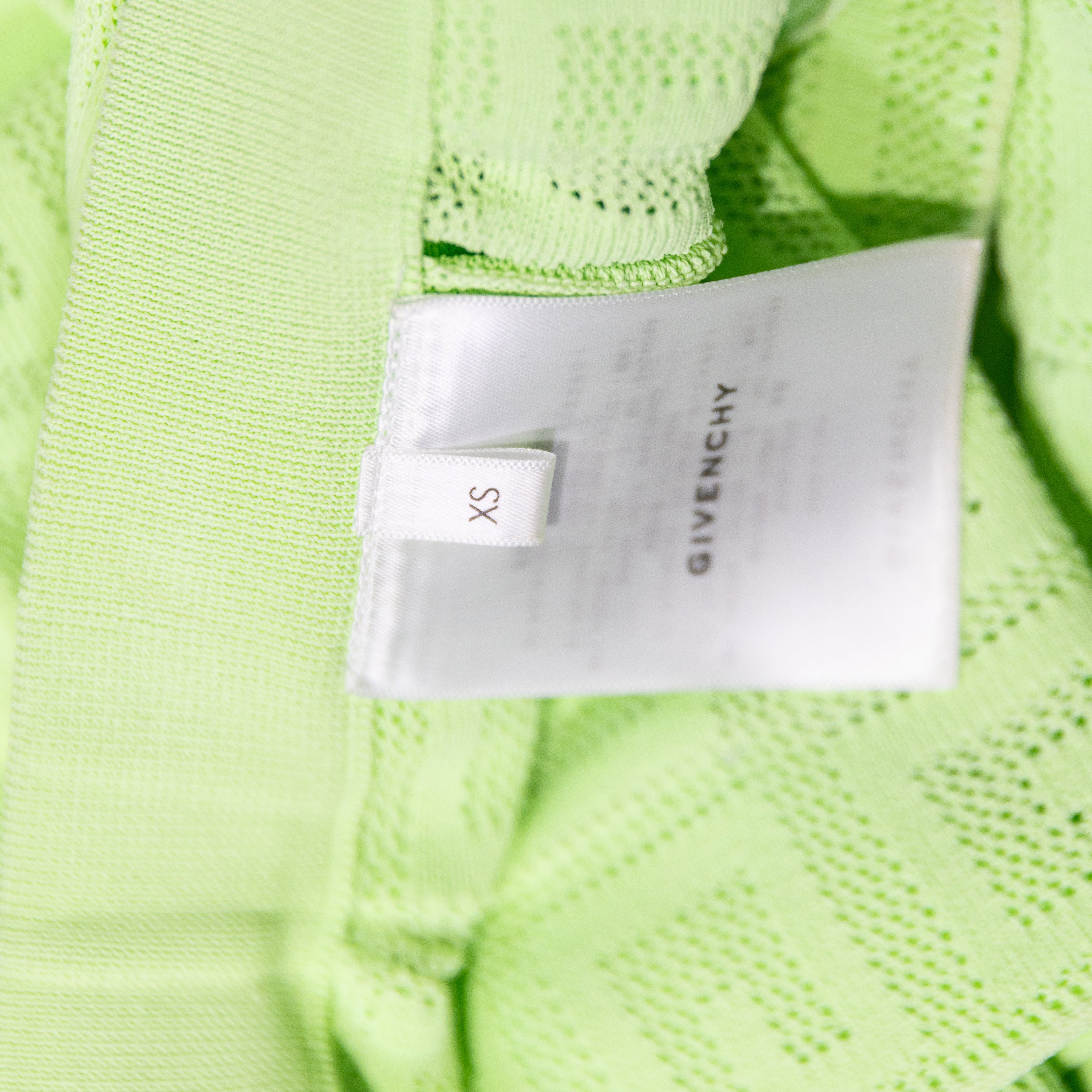 Givenchy 4G Logo Perforated Knit Pleated Mini School Tennis Skirt Neon Green XS