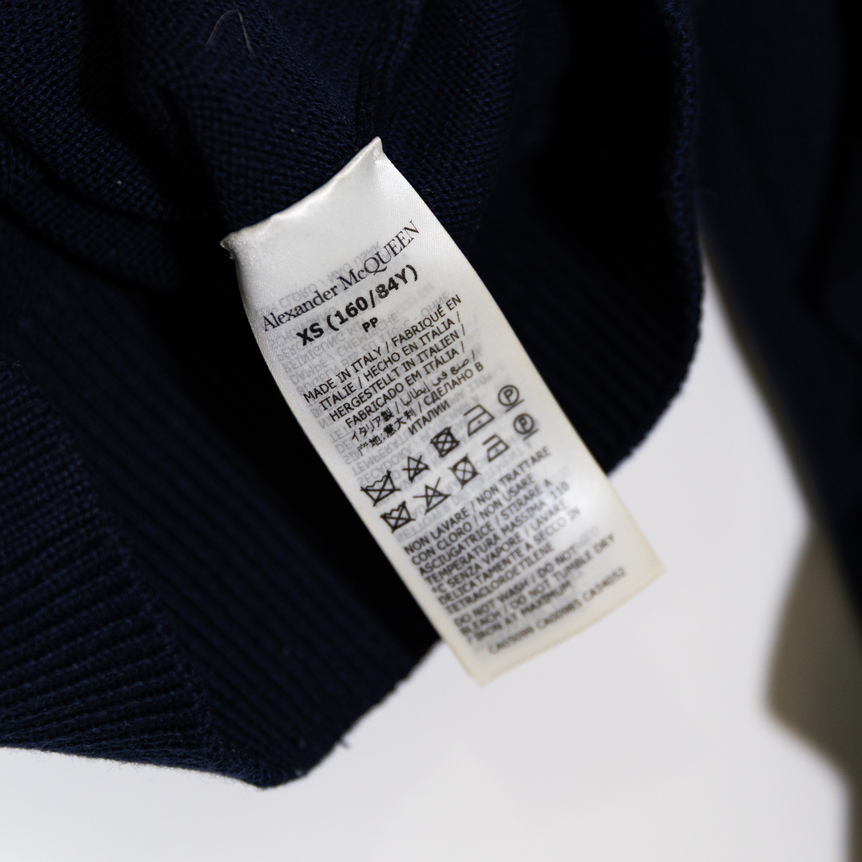 Alexander McQueen Women's Made In Italy Cotton Wool Knit Stretch Ruffle Sweater