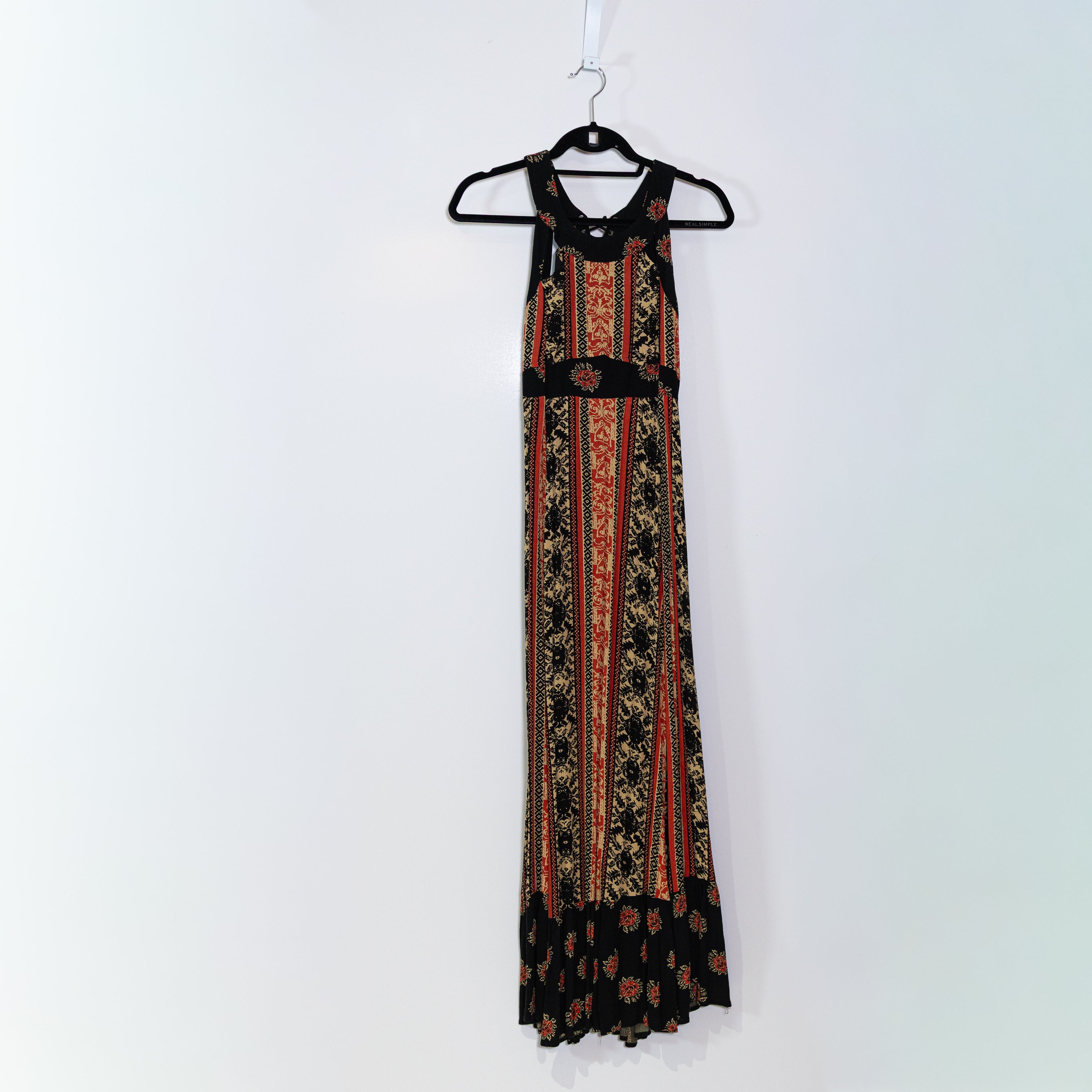 Free People You Made My Day Crepe Textured Boho Print Pattern Maxi Long Dress 4