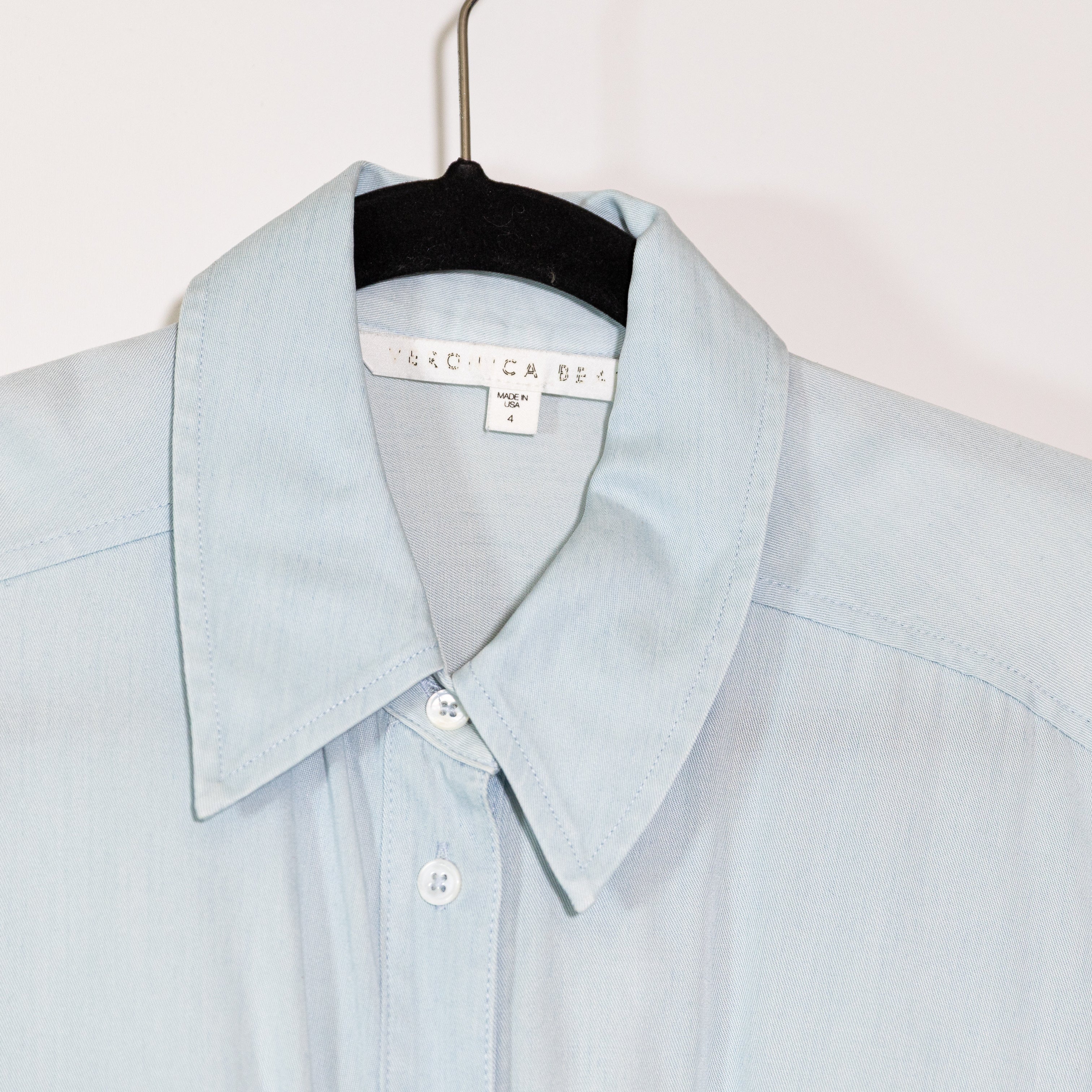 Veronica Beard Sierra Ruched Chambray Twist Tie Knot Button Front Shirt Dress 4