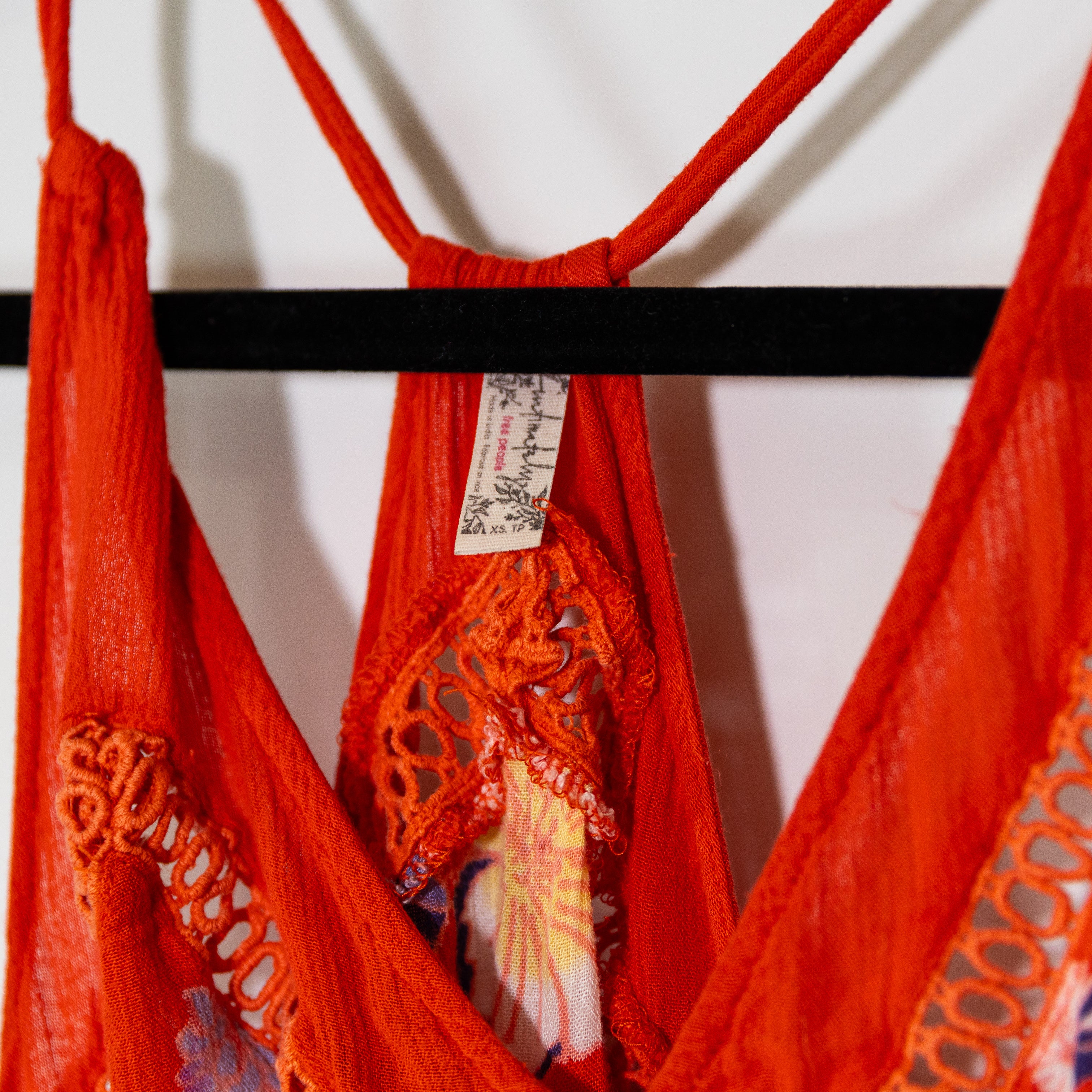 Free People Intimately Crepe Tropical Floral Flower Print Pattern Mini Dress XS