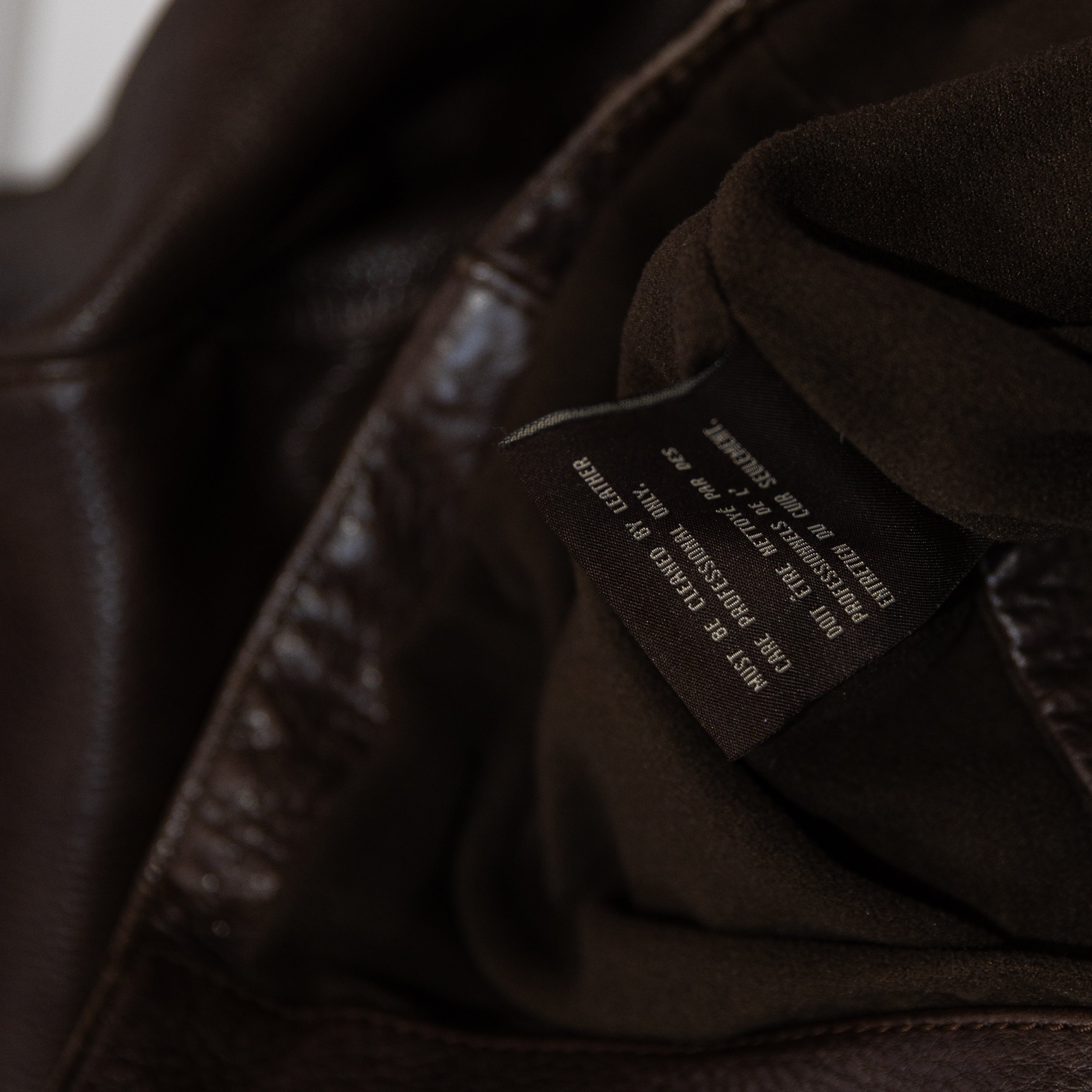 Andrew Marc Men's Genuine Leather Collared Full Zip Jacket Coat Brown Large