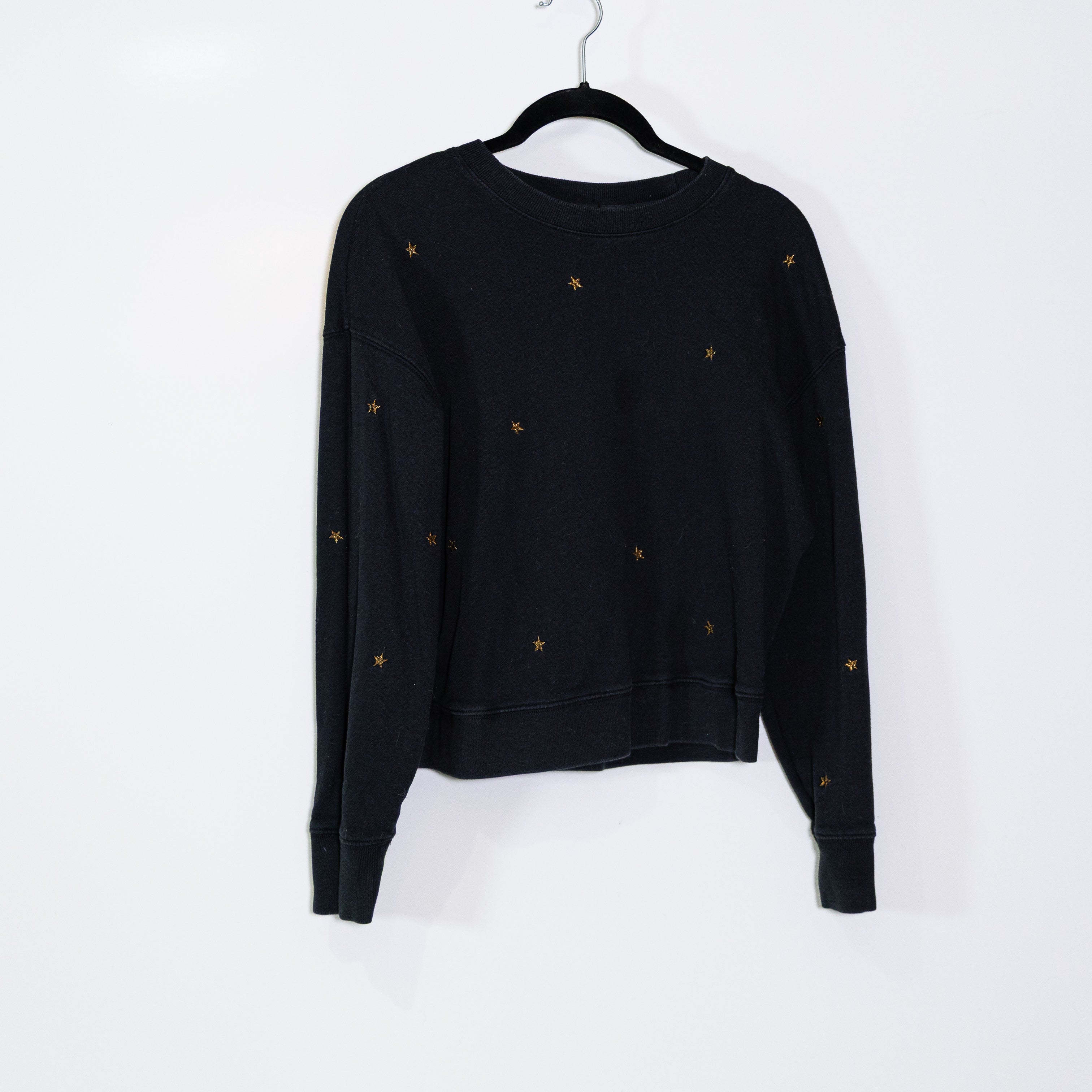 Rails Ramona Embroidered Star Print Cotton Modal Crew Neck Sweatshirt Sweater S