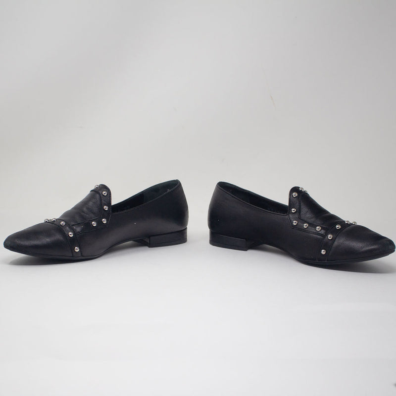 Agl Attilio Giusti Leombruni Studded Embellished Flat Loafer Black Leather 5
