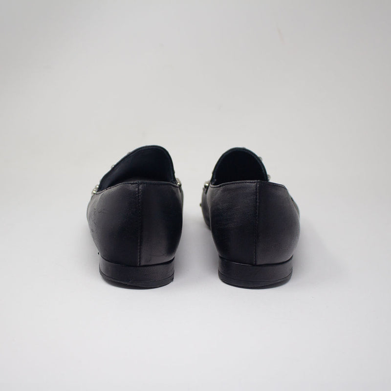 Agl Attilio Giusti Leombruni Studded Embellished Flat Loafer Black Leather 5