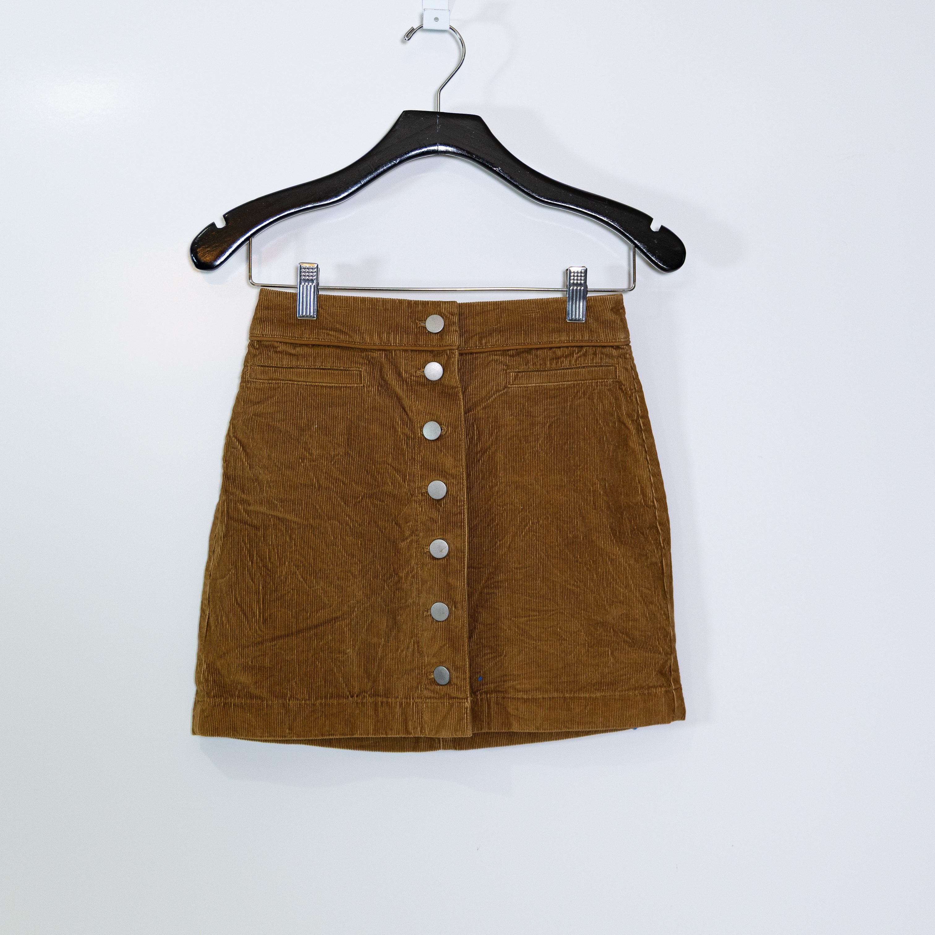 Wilfred Free Aritzia Karmen Corduroy Velvet Velour Ribbed Button Mini Skirt 2