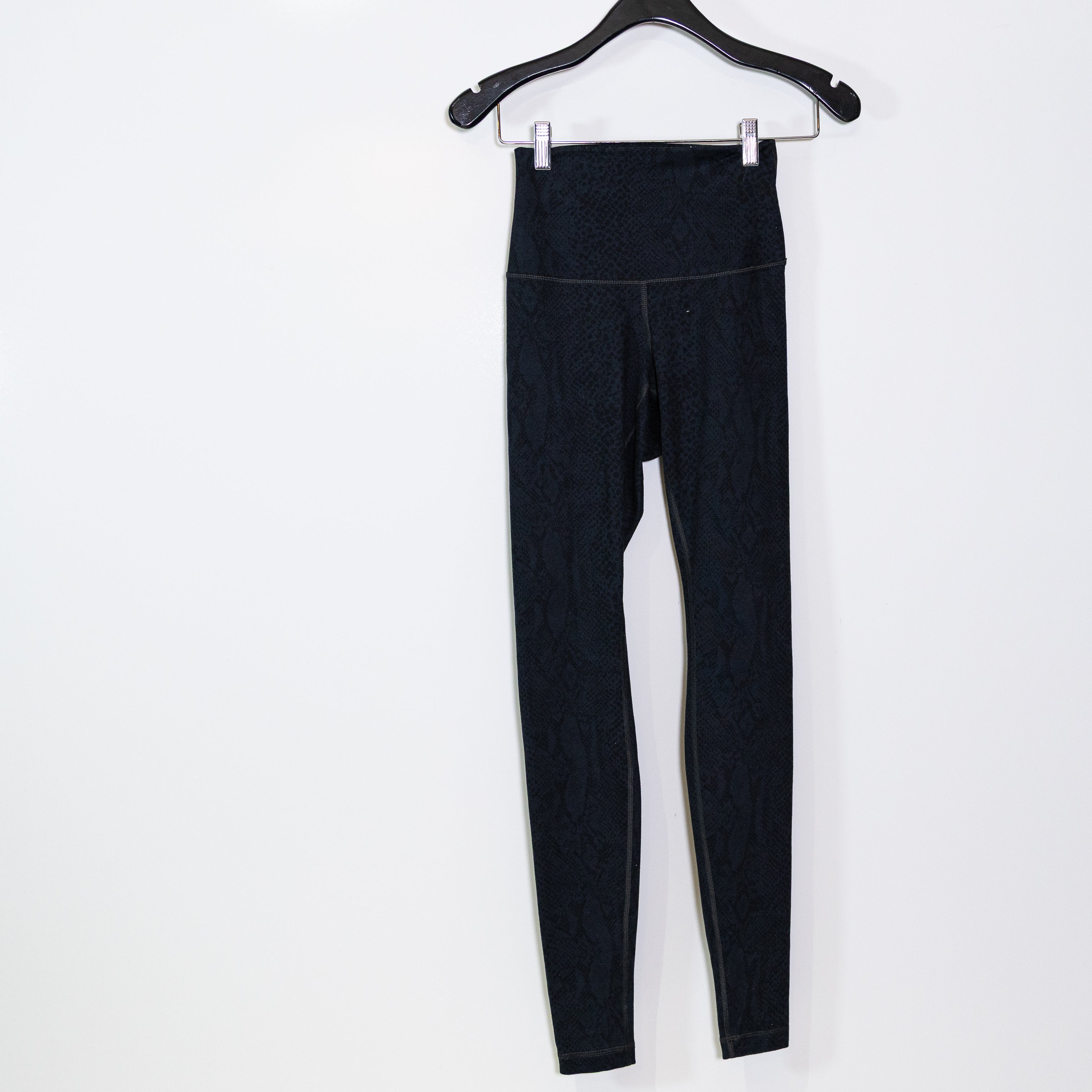 Lululemon Wunder Under Pant Full-On Luon Roll Down Desert Snake Black Leggings 4