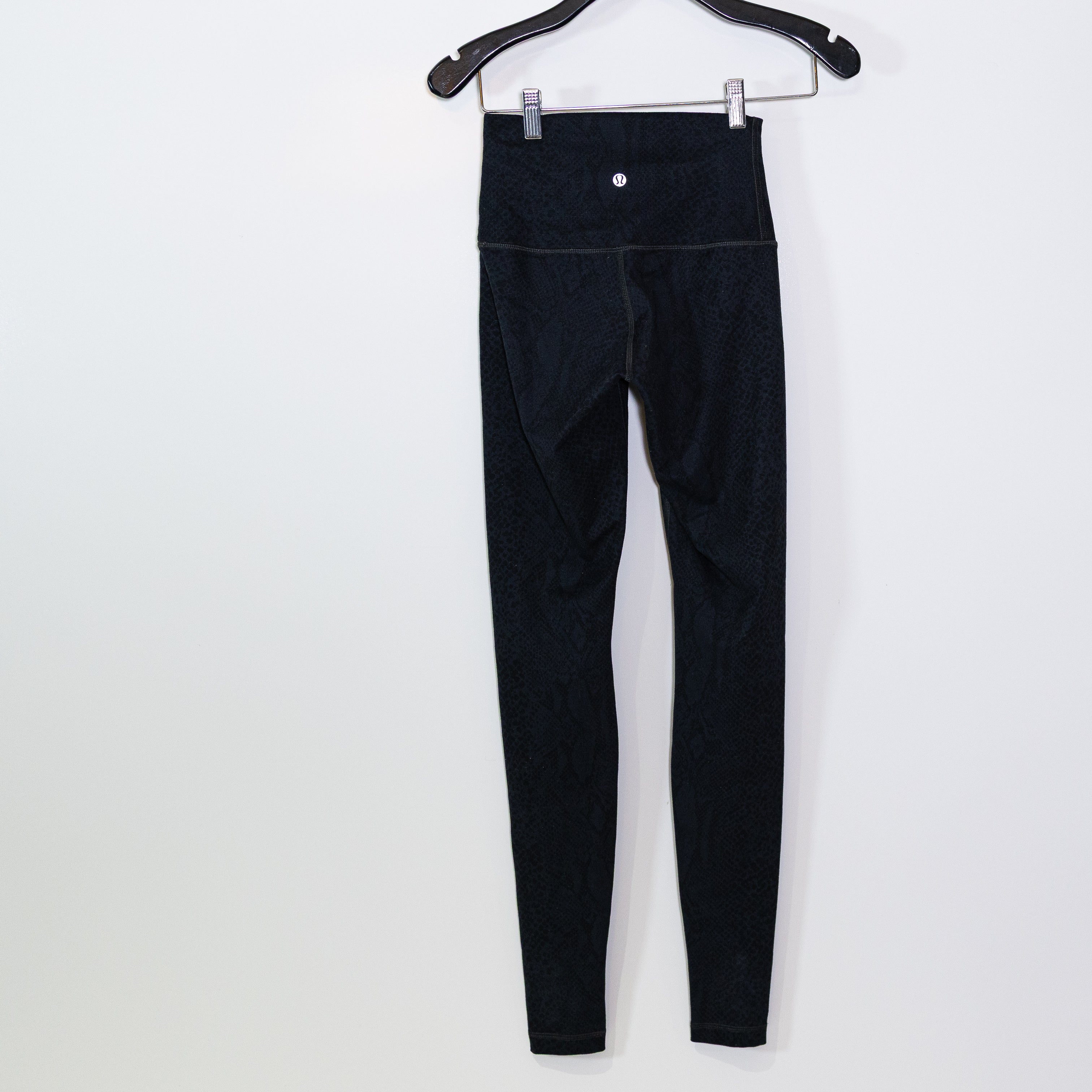 Lululemon Wunder Under Pant Full-On Luon Roll Down Desert Snake Black Leggings 4
