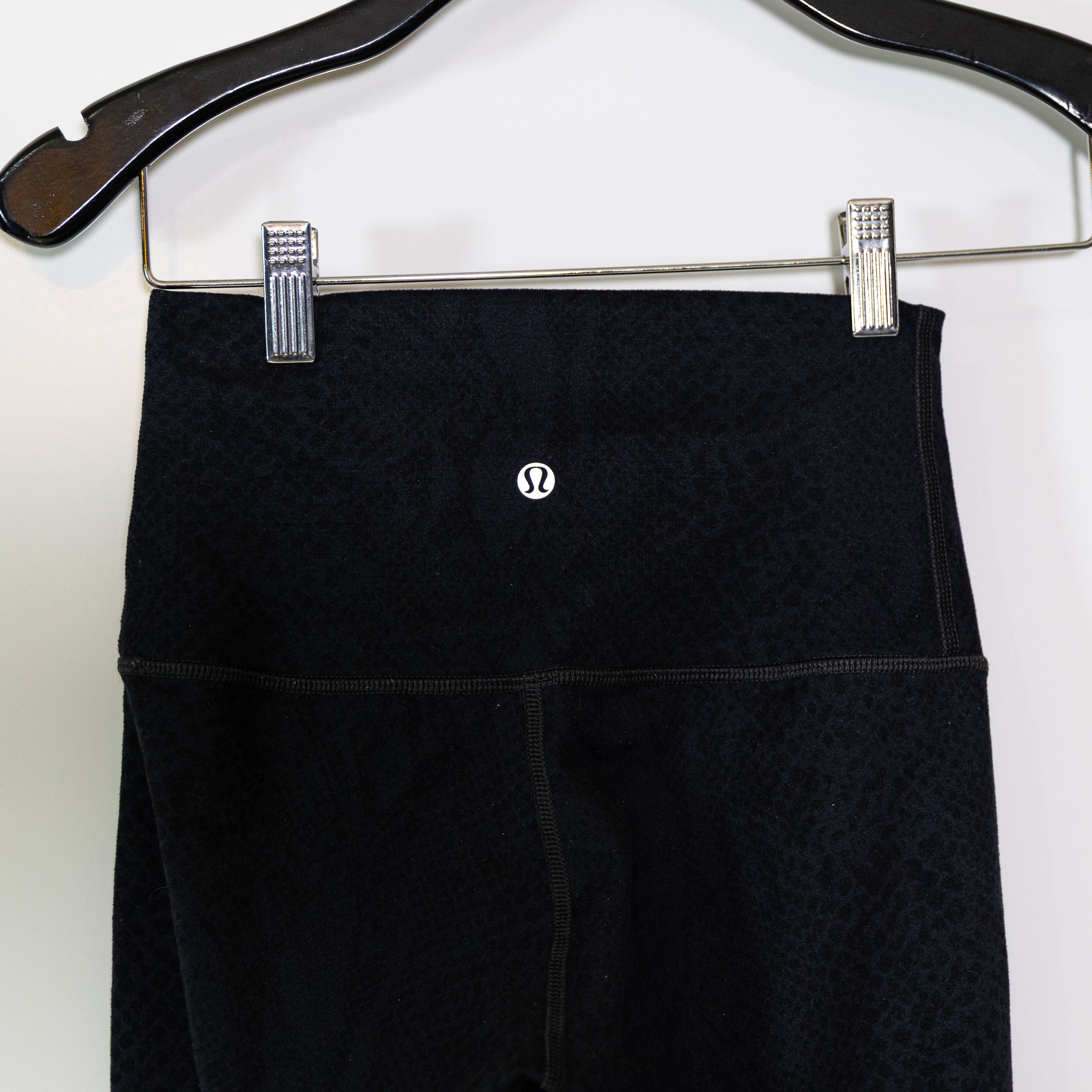 Lululemon Wunder Under Pant Full-On Luon Roll Down Desert Snake Black Leggings 4