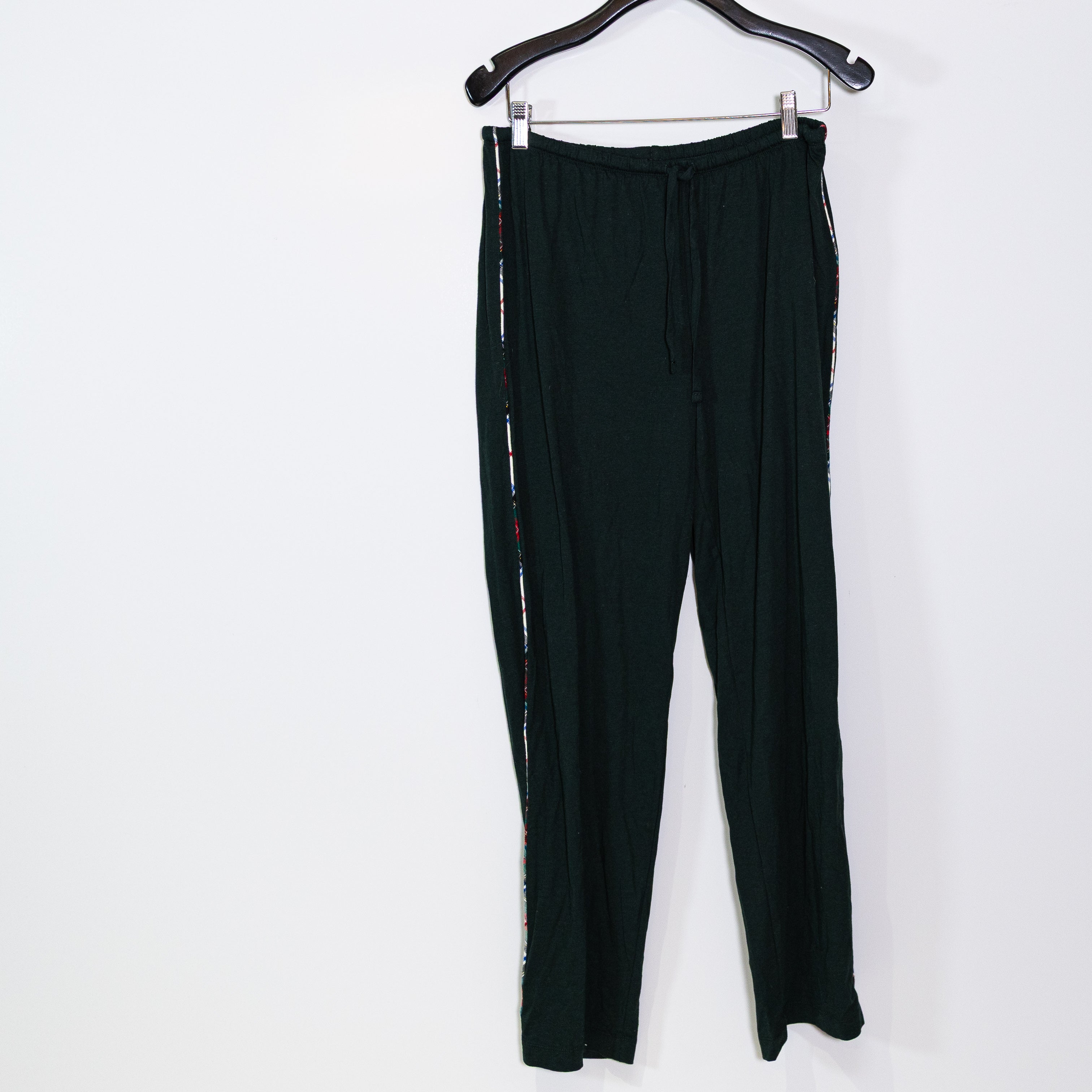 NEW Ralph Lauren Women's Cotton Blend Stretch Knit Plaid Piping Pajama Pants S