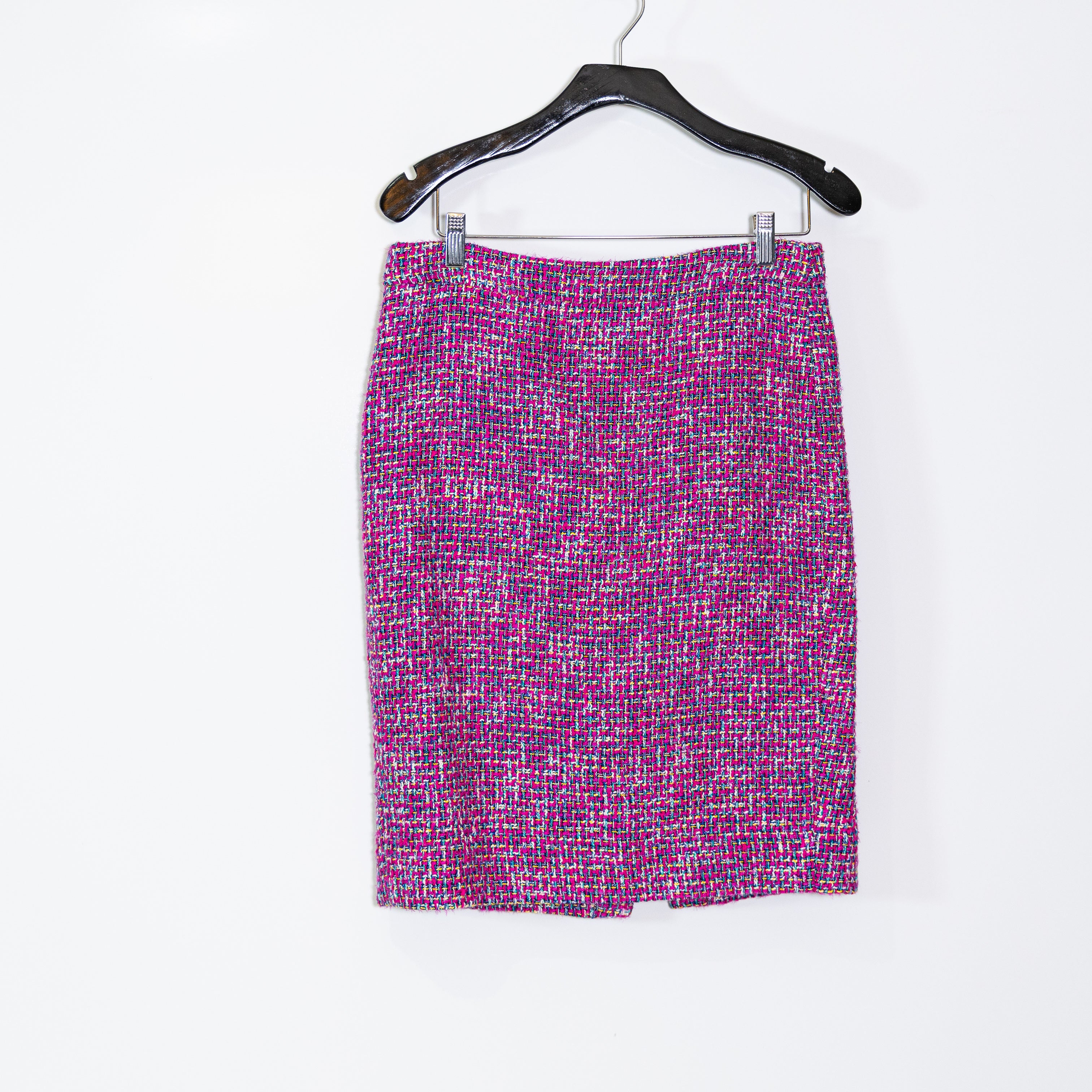 J. Crew Women's Fabric Made In Italy No. 2 Pencil Skirt In Autumn Tweed Pink Red