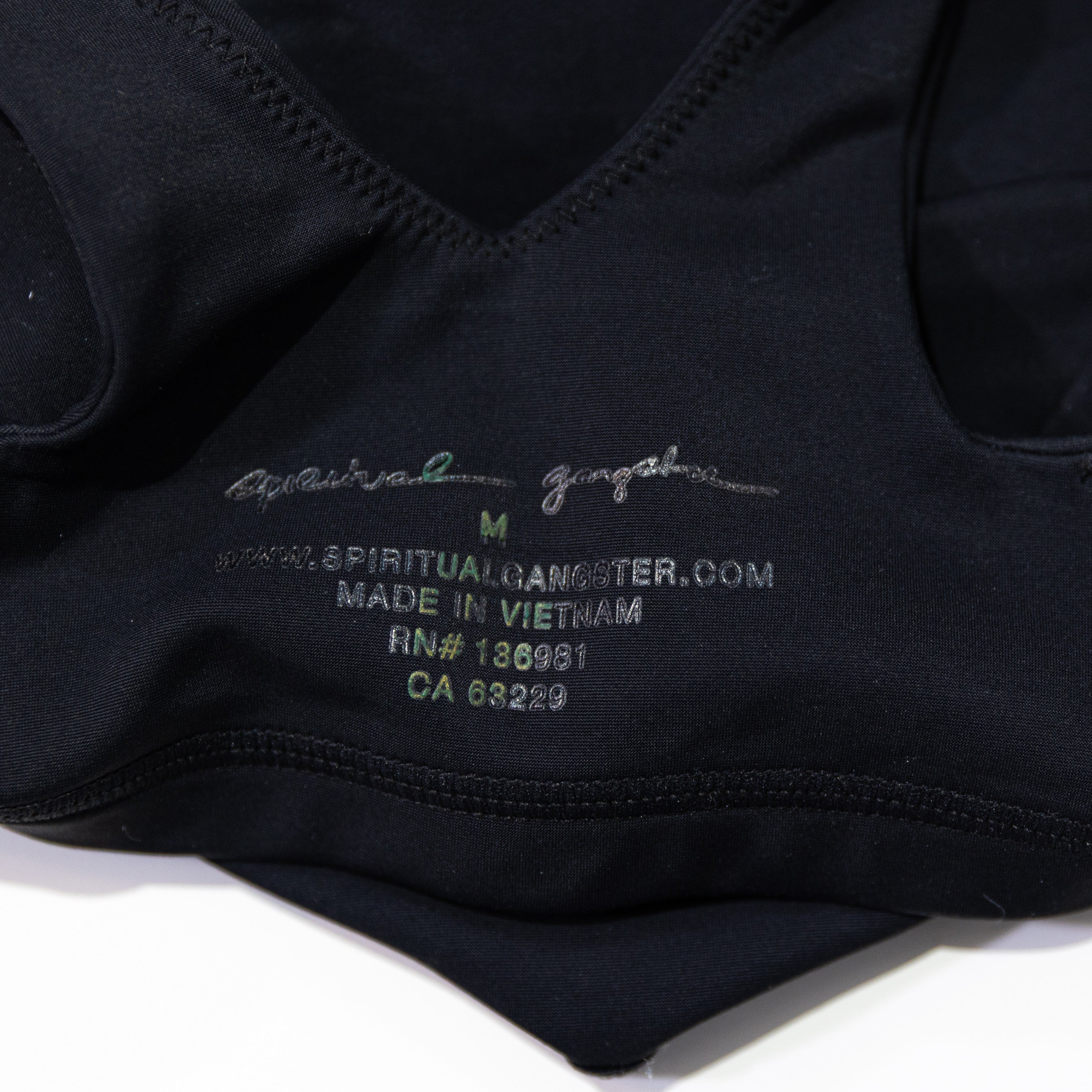 Spiritual Gangster Shakti Brami Scoop Neck Athletic Work Out Sports Bra Black M
