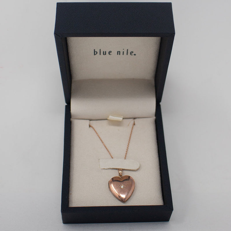 Blue Nile Sweetheart Locket With Diamond Detail 14k Rose Gold Pendant Necklace