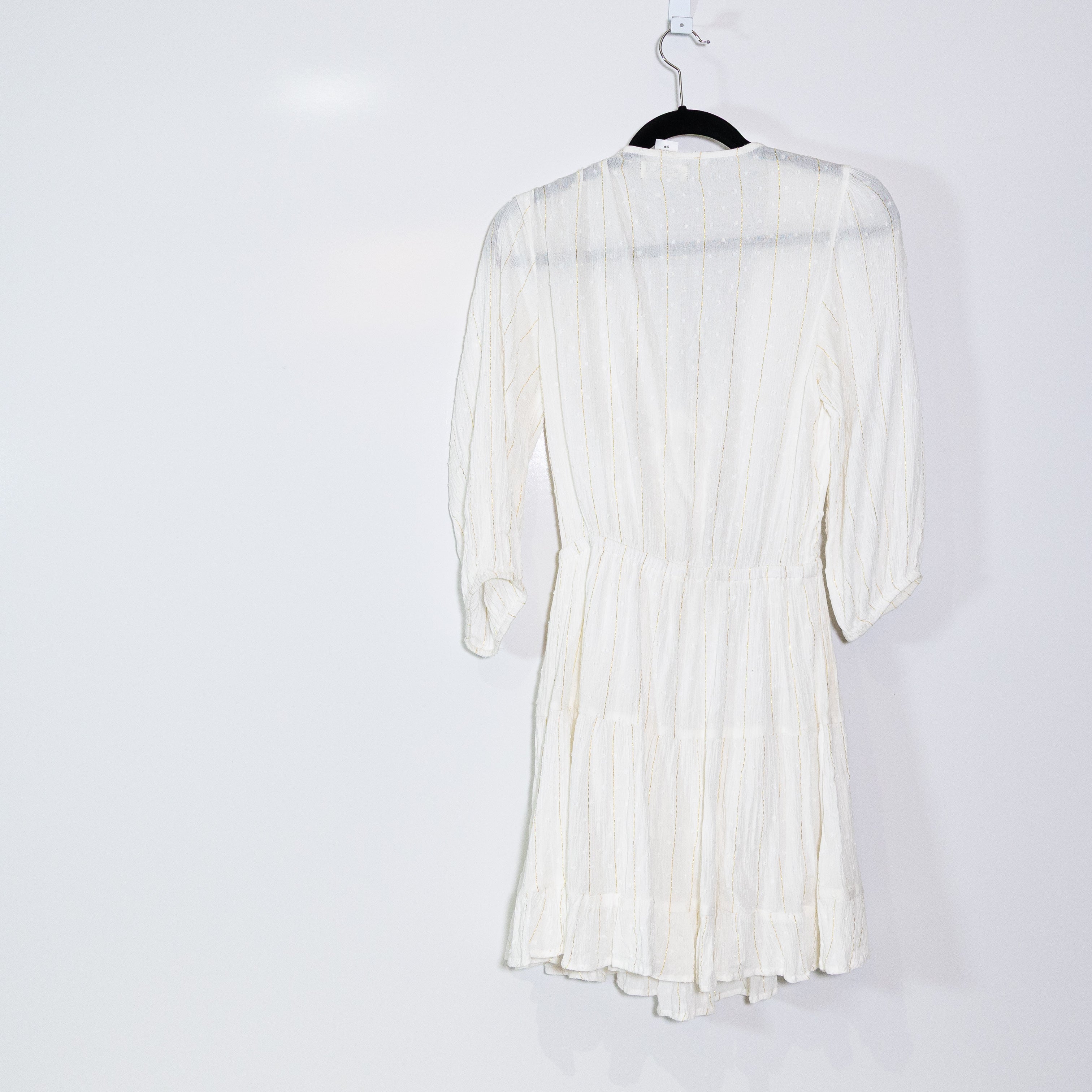 L*Space Stay Golden Cut Out Twist Tie Front Mini Swing Dress Metallic Stripe S