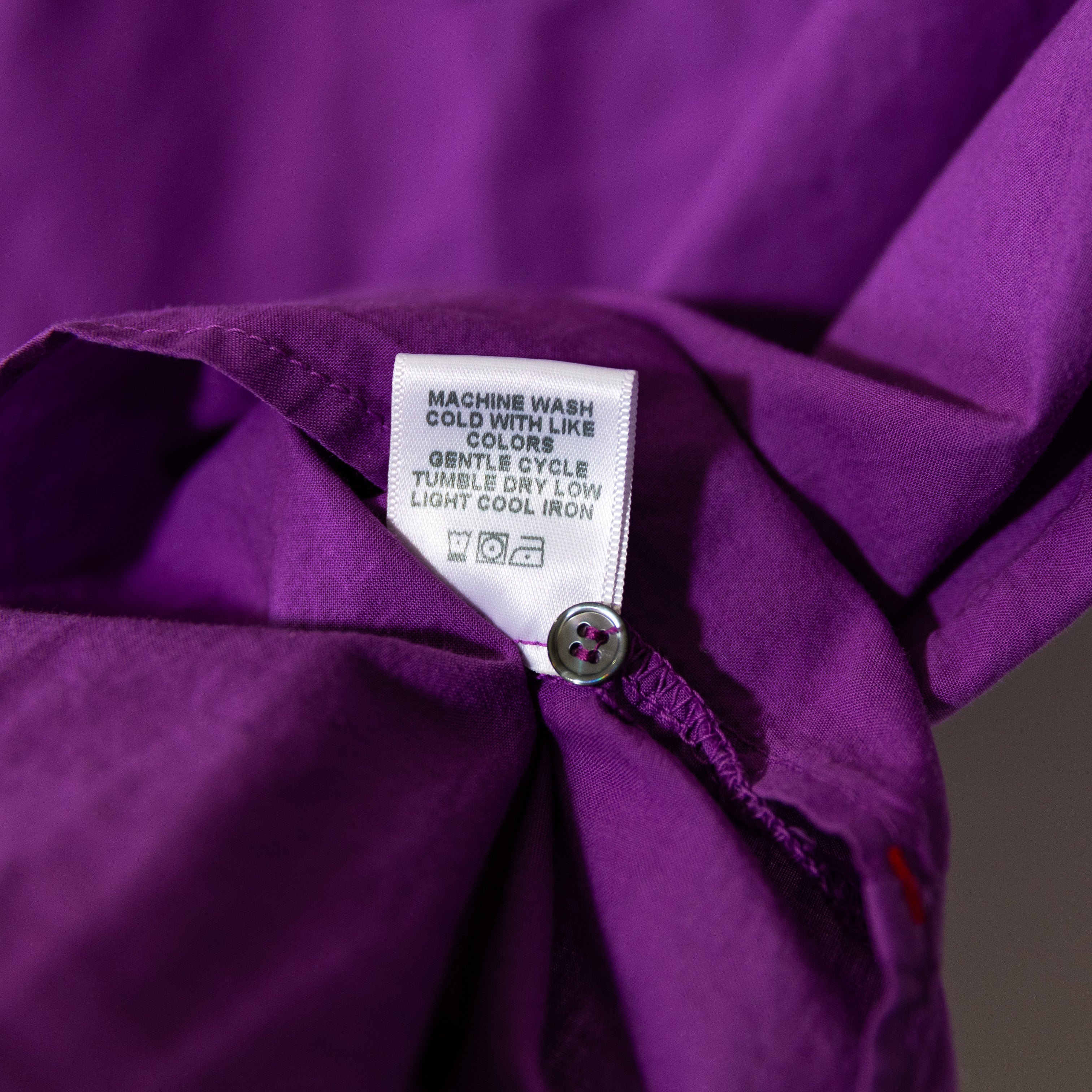 Xirena Emilia Cotton Poplin Ruffle Detail Quarter Button Blouse Shirt Top Purple