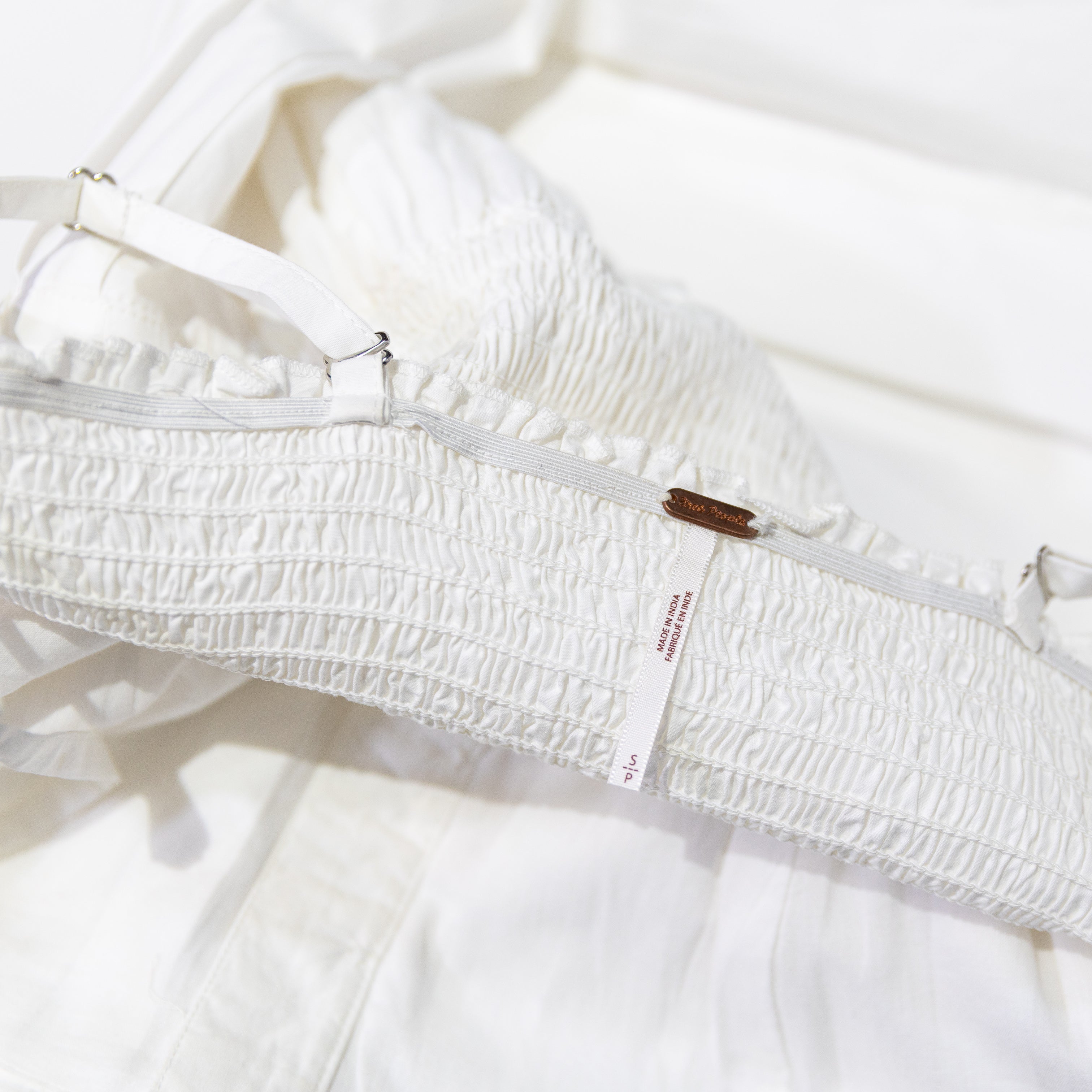 Free People Lilah Cotton Poplin Pleated Straight Line Tube Midi Dress White S