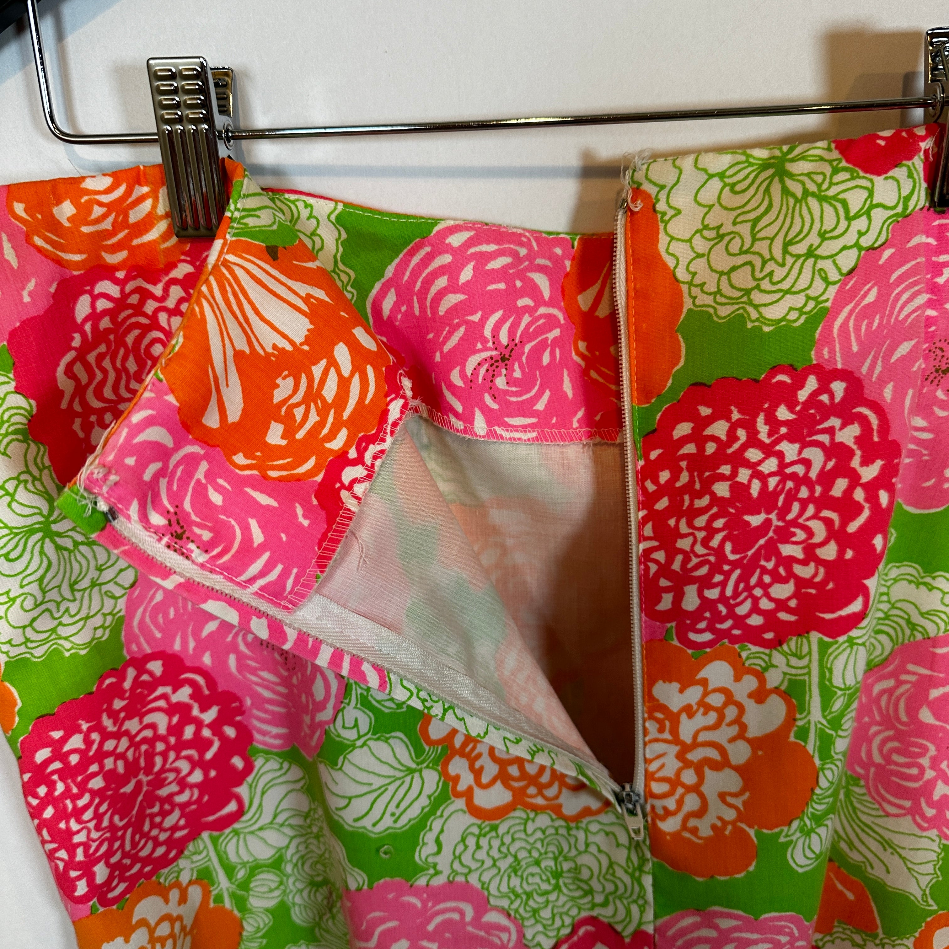 Lilly Pulitzer THE LILLY White Label Vintage Cotton Floral Flower Mini Skirt 12