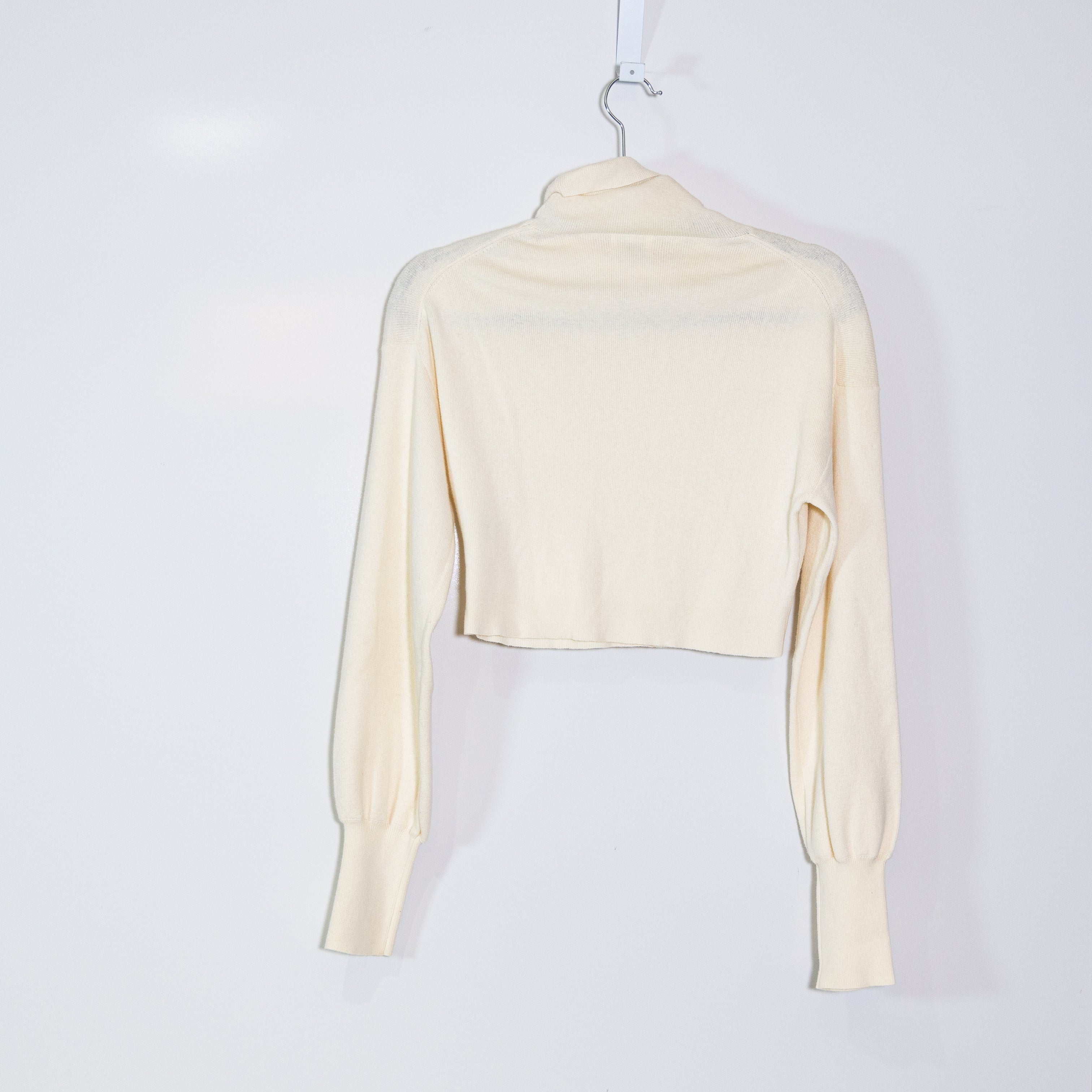 Wilfred Aritzia Rebecca Merino Wool Knit Stretch Turtleneck Cropped Sweater S