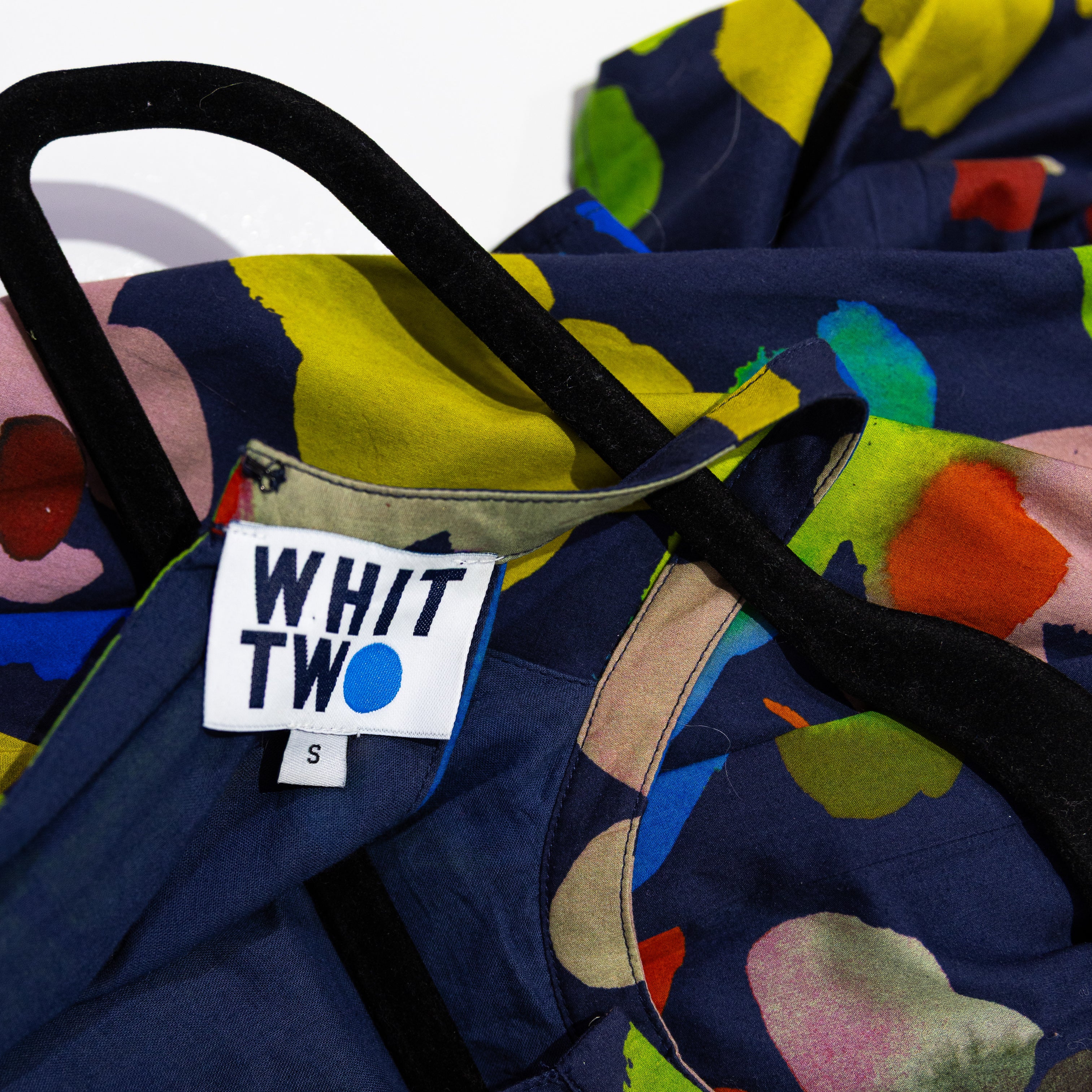 Whit Two Floral Flower Abstract Print Pattern Cotton Halter Midi Pullover Dress