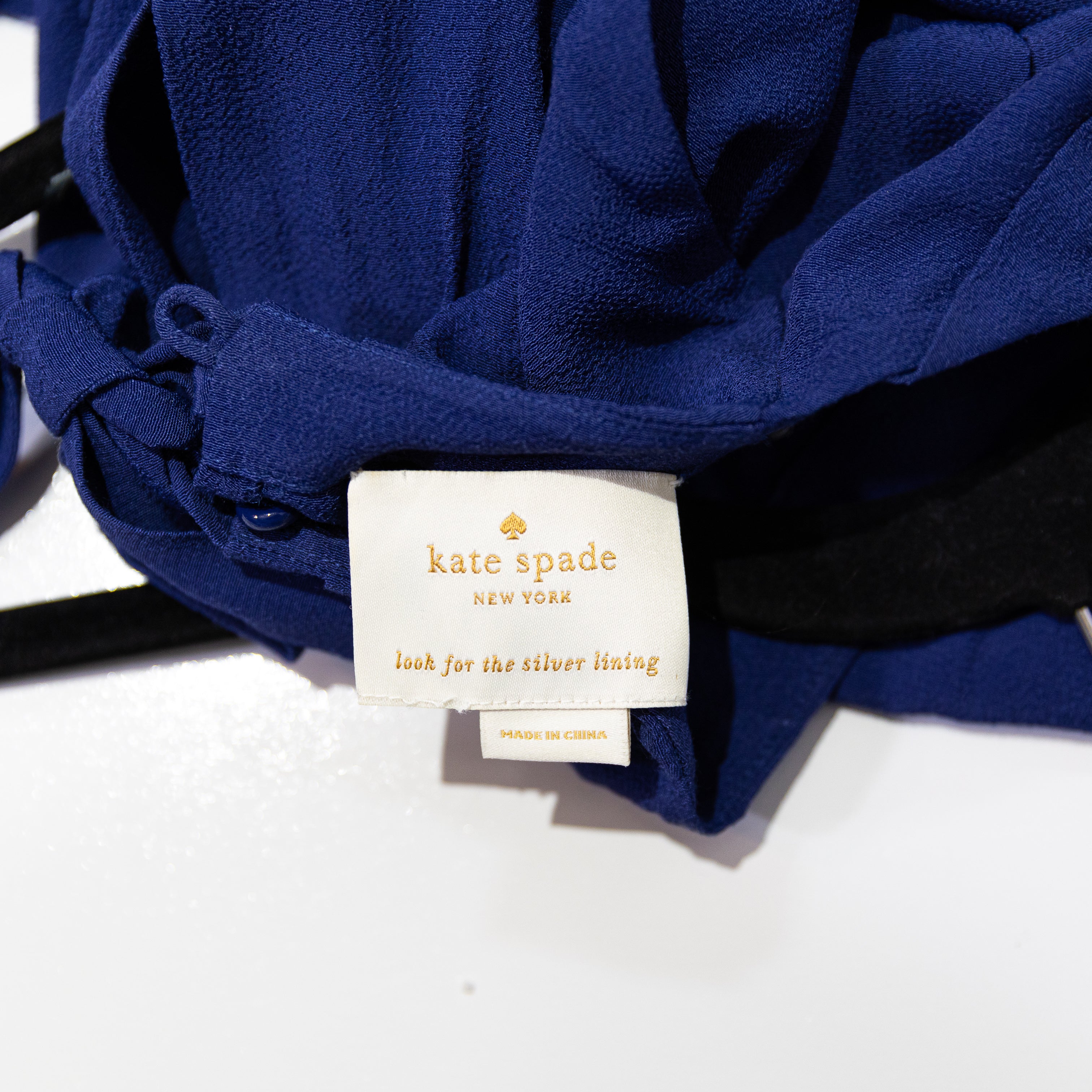 Kate Spade Crepe Scoop Neck Sleeveless Stretch Waist Pullover Midi Dress Blue S