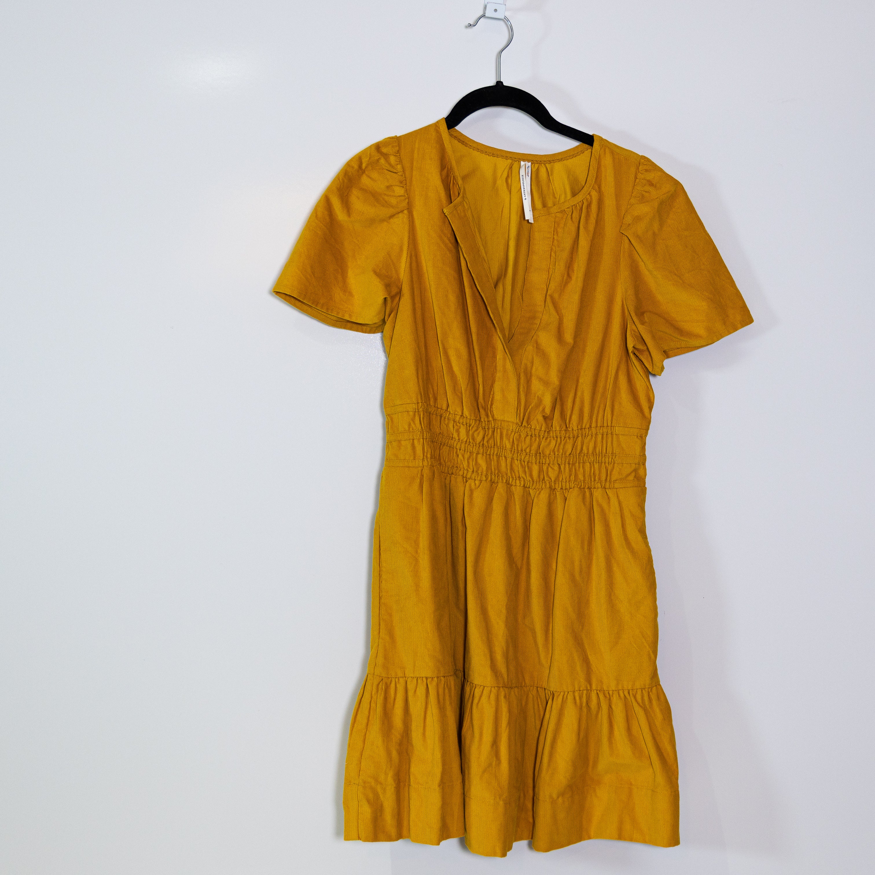 Anthropologie The Somerset Velvet Velour Ribbed Corduroy Smocked Mini Dress S