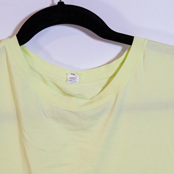 Lululemon Women's Cotton Crew Neck Short Sleeve Tee Shirt Neon Lime Yellow 10
