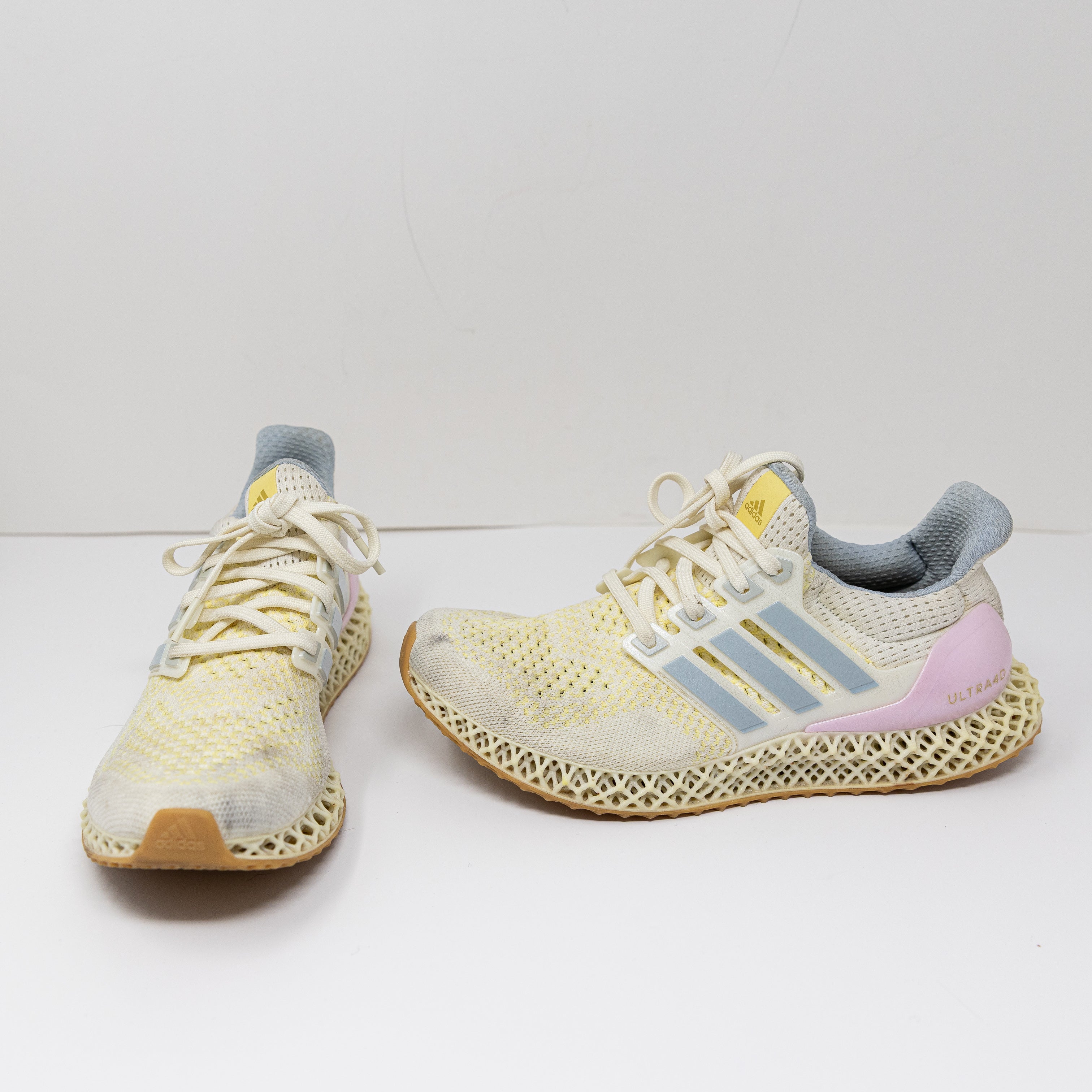 Adidas Women's Ultra 4D Low Top Lace Up Web Mesh Sole Sneakers Shoes Blue Pink