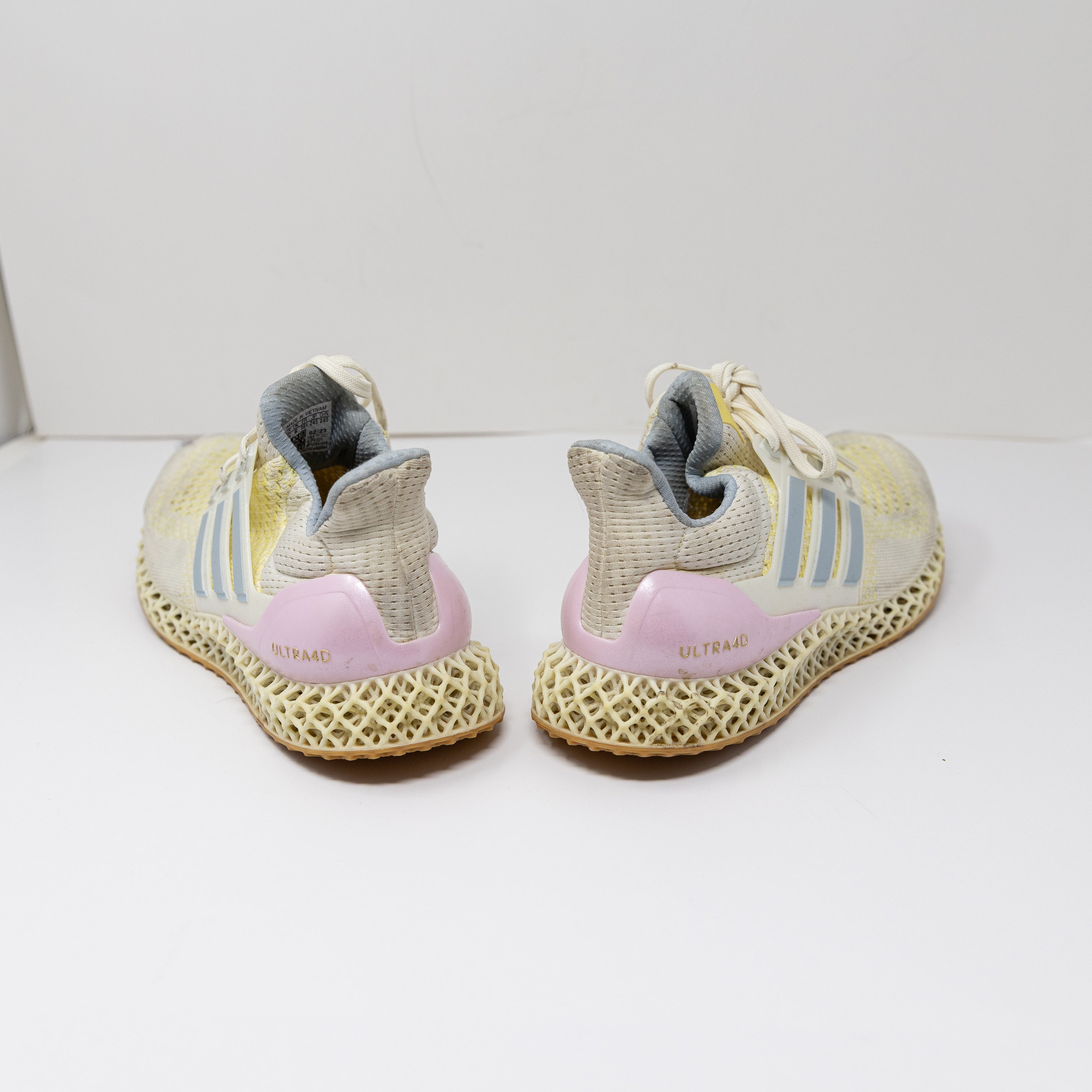 Adidas Women's Ultra 4D Low Top Lace Up Web Mesh Sole Sneakers Shoes Blue Pink