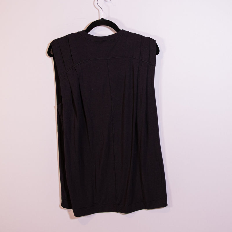Lululemon Women's Modal Pleated Shoulder Crew Neck Sleeveless Tank Top Black 6