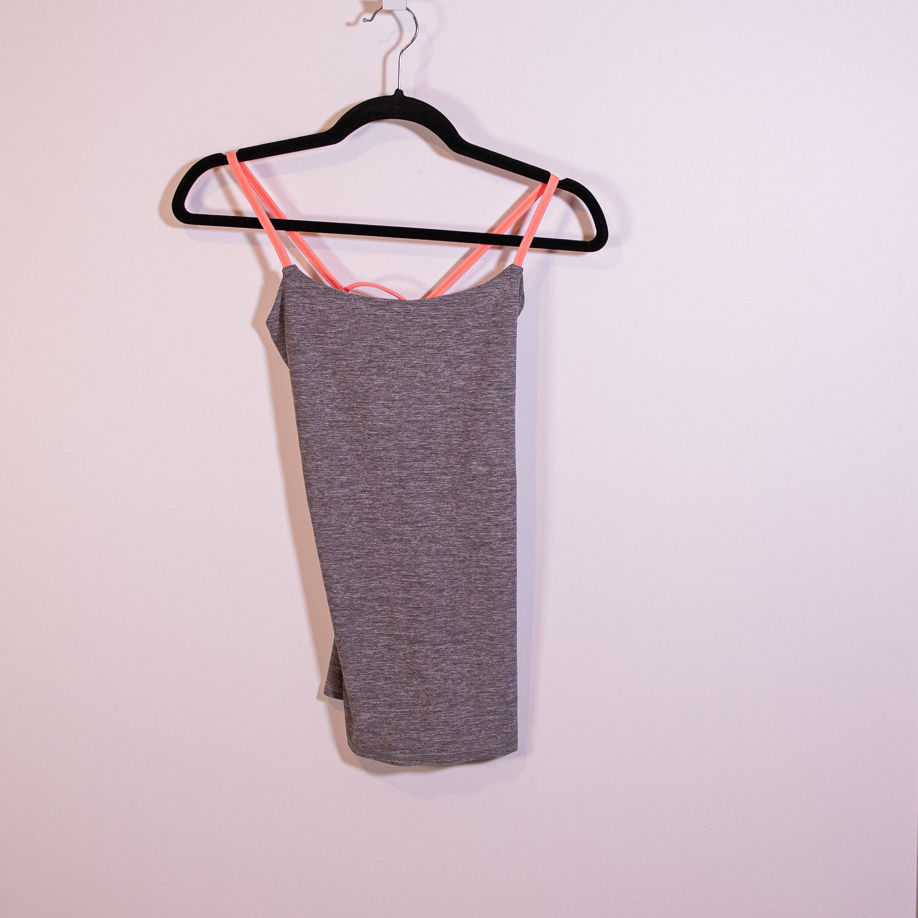 Lululemon Dancing Warrior Athletic Work Out Tank Top Heathered Slate Grapefruit