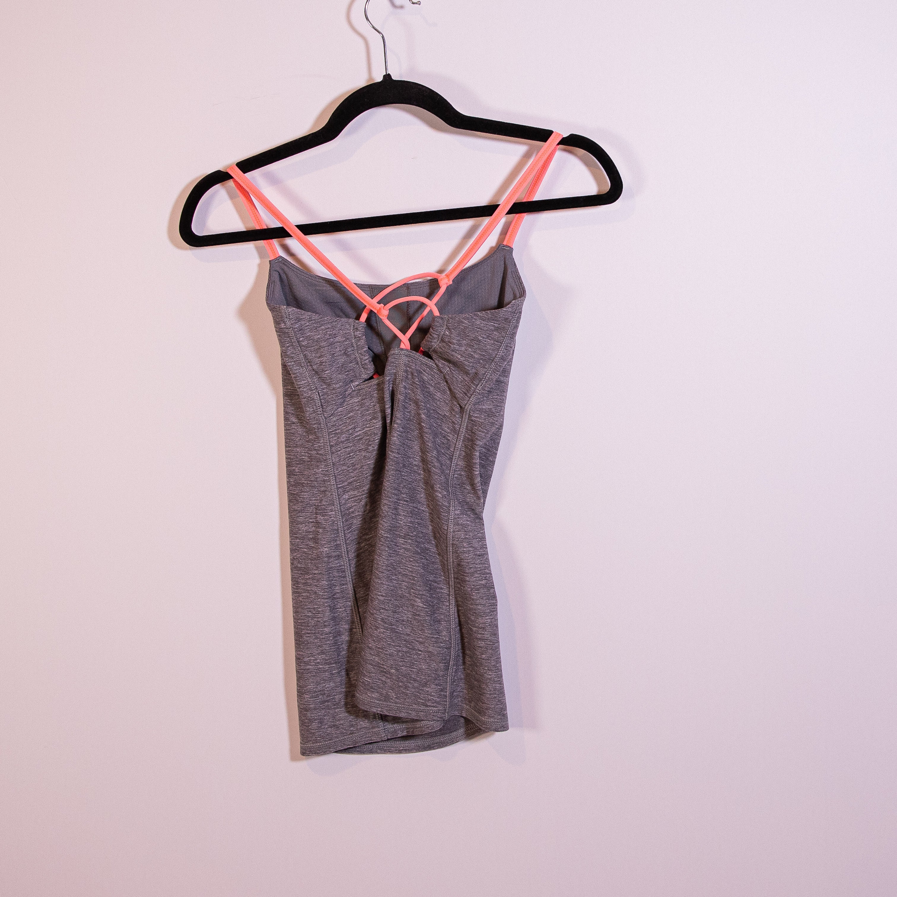 Lululemon Dancing Warrior Athletic Work Out Tank Top Heathered Slate Grapefruit