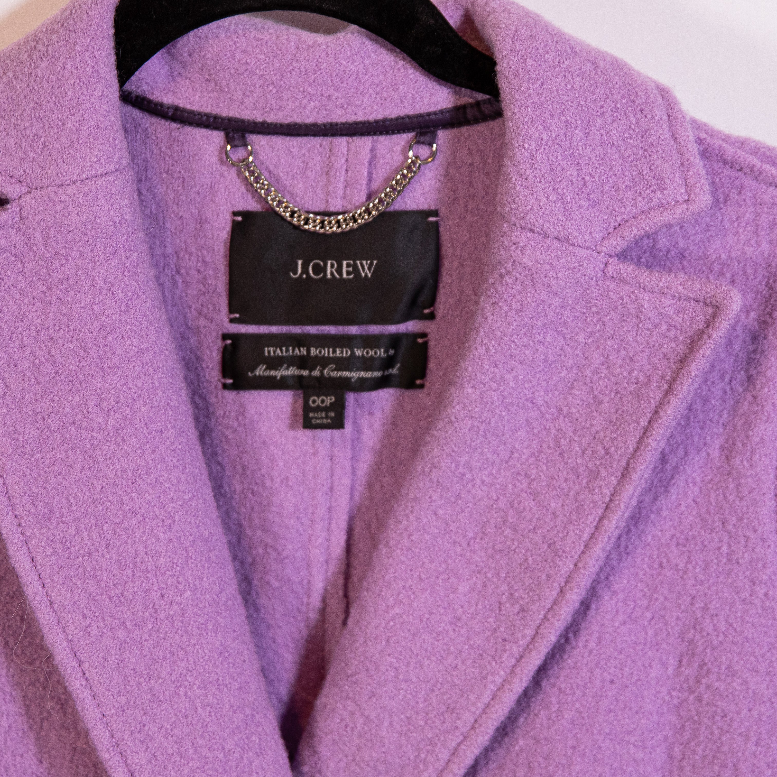 J. Crew Daphne Italian Boiled Wool Double Breasted Topcoat Peacoat Jacket Purple