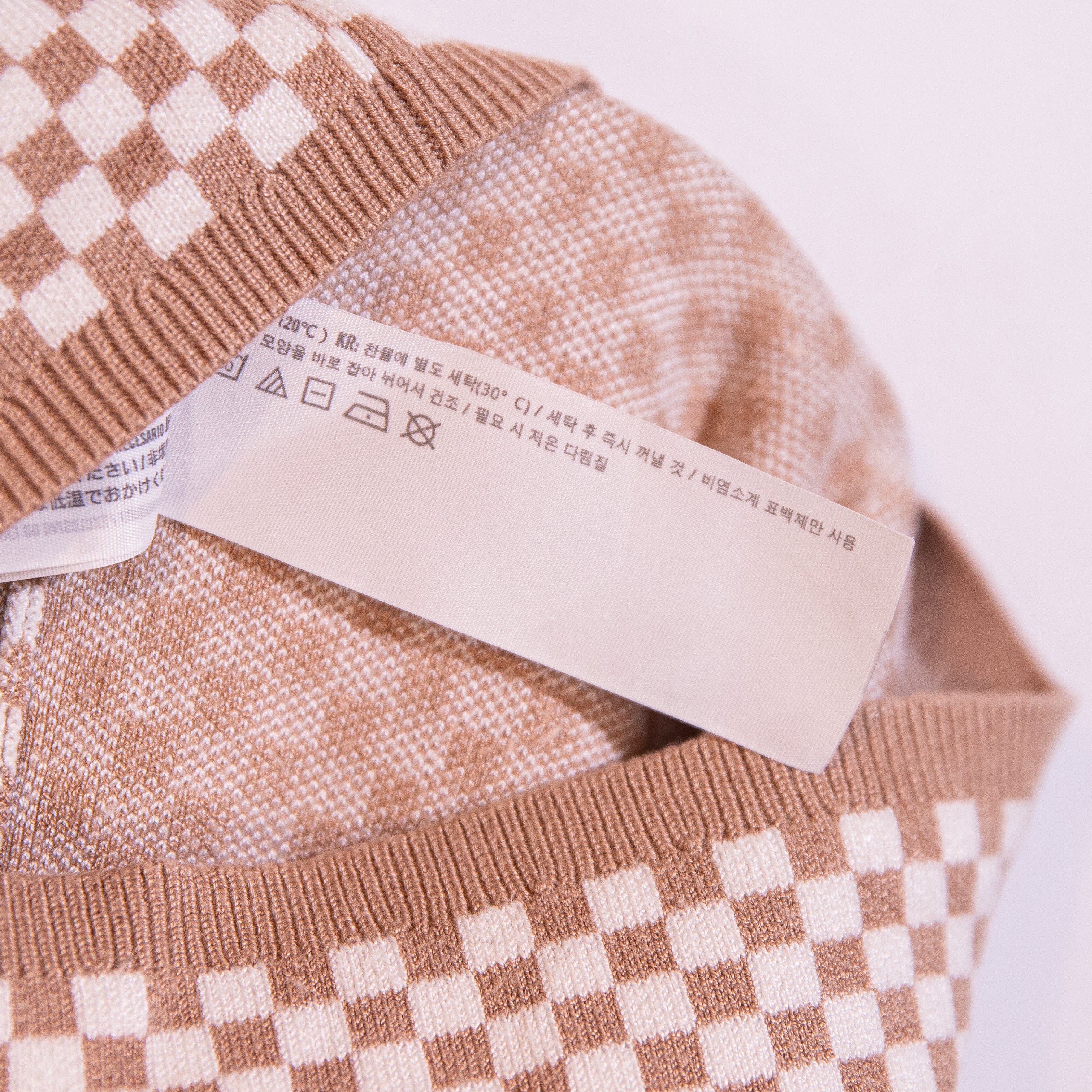 Abercrombie & Fitch Beige Ivory Racer Gingham Check Square Neck Sweater Dress XS