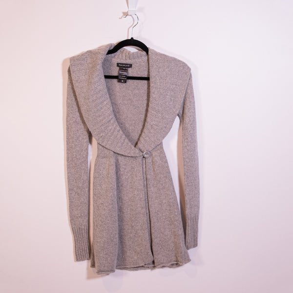 Talula Aritzia Wool Angora Cashmere Knit Stretch Cardigan Sweater Gray XXS