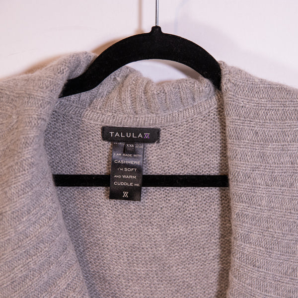 Talula Aritzia Wool Angora Cashmere Knit Stretch Cardigan Sweater Gray XXS
