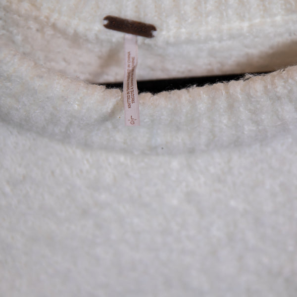 Free People BFF Cocoon Solid Crew Neck Bell Sleeve Pullover Knit Stretch Sweater