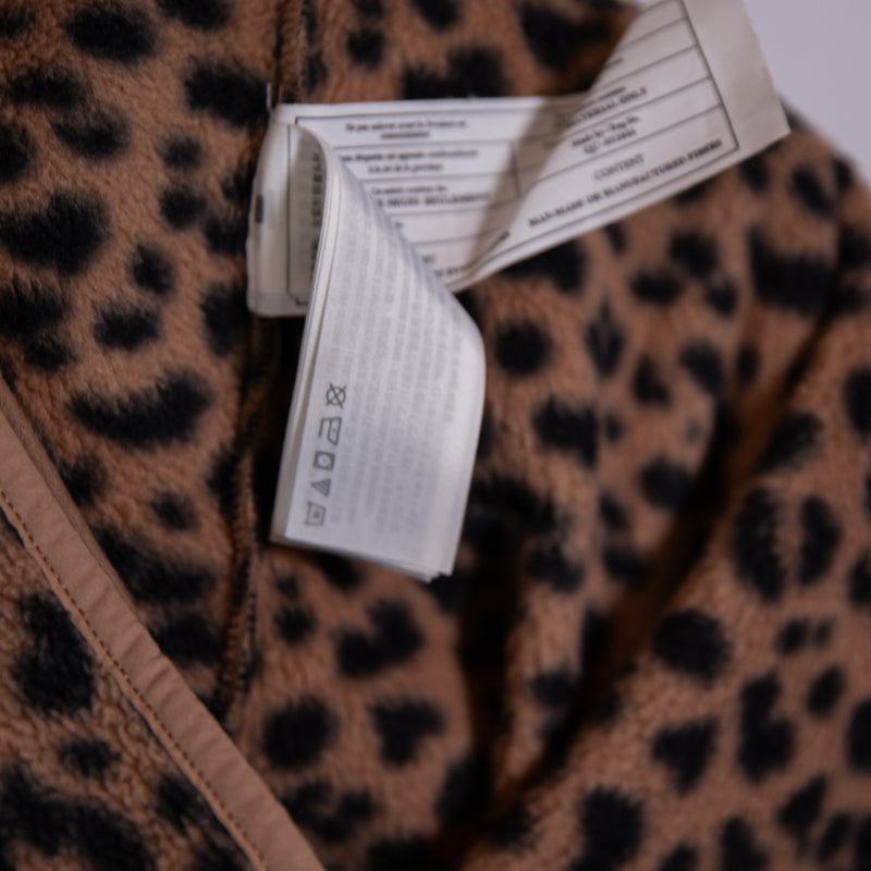Abercrombie &amp; Fitch Cheetah Leopard Animal Print Pattern Sherpa Pullover Sweater