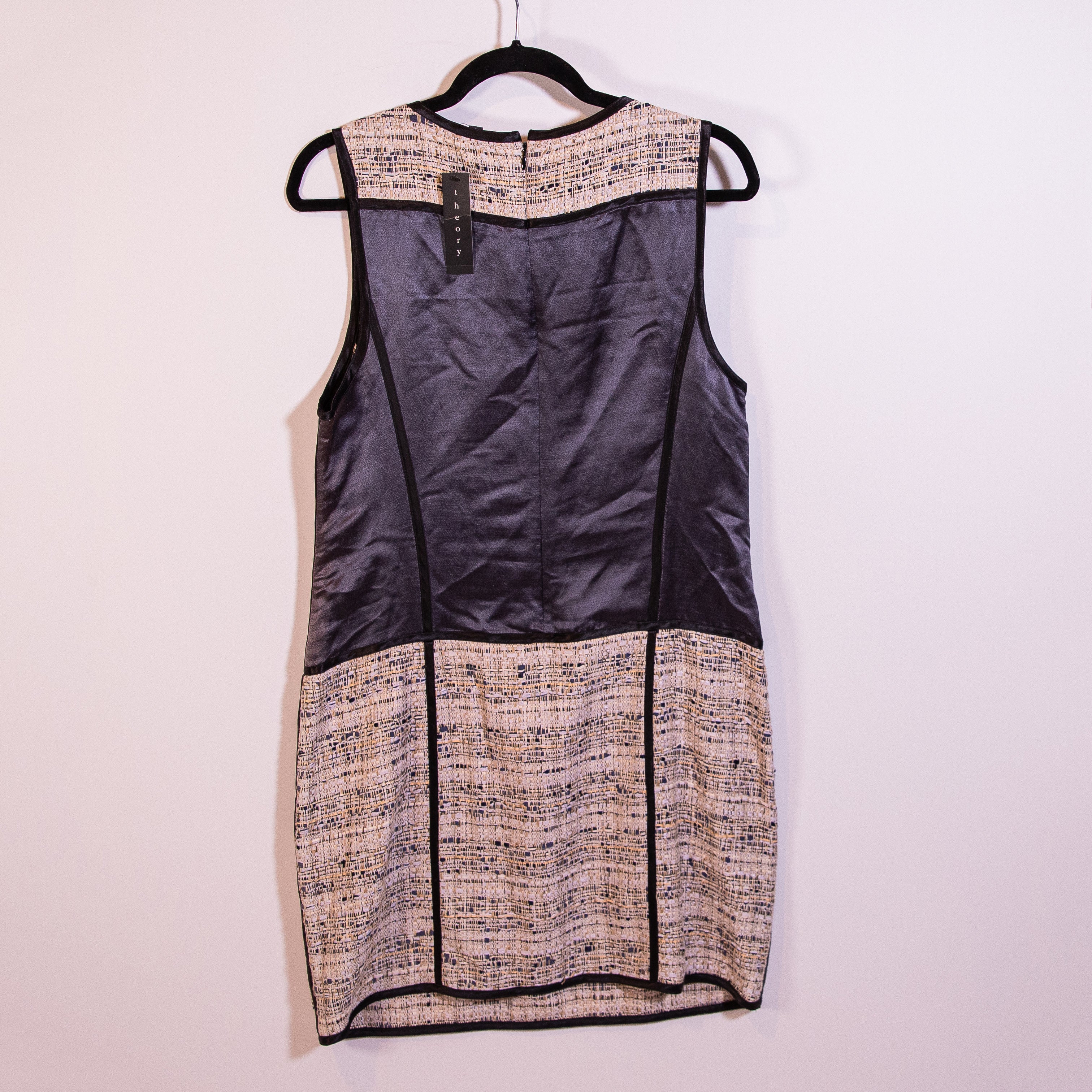 NEW Theory Waldia Alluring Multi Woven Boucle Cotton Silk Shift Dress 12