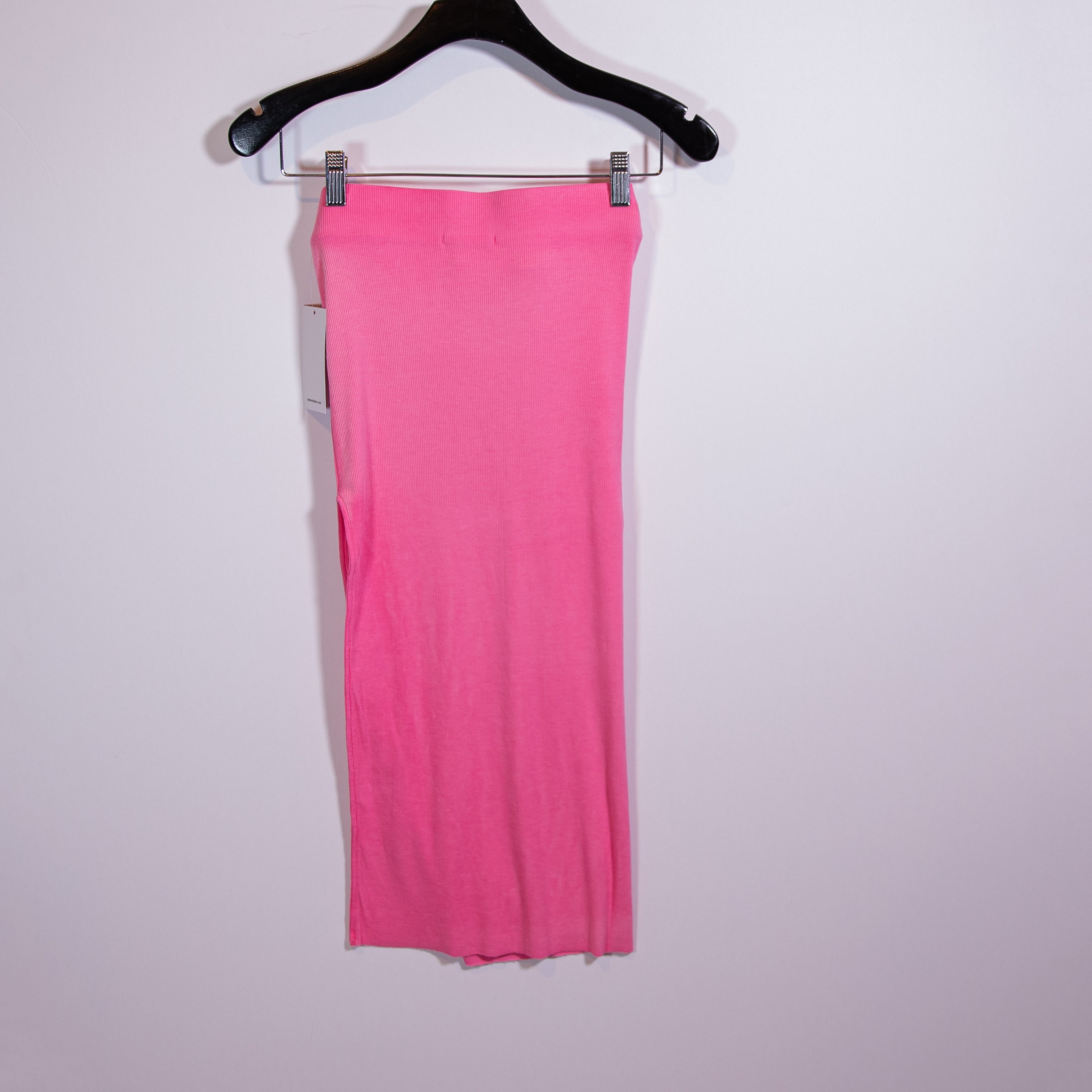 NEW Cotton Citizen Ribbed Sweater Knit Stretch Pull On Midi Skirt Solid Pink S