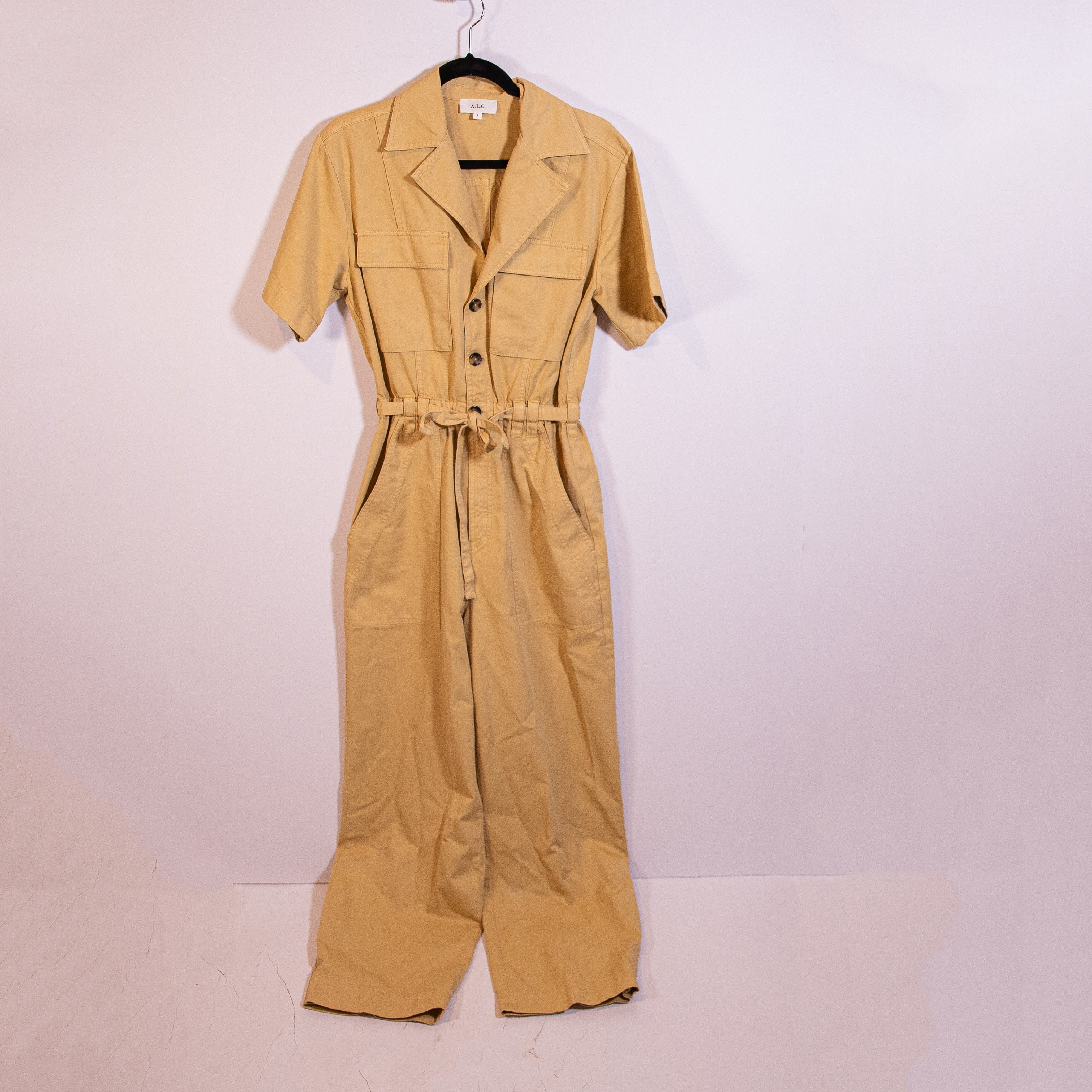 A.L.C. Augusta Rigid Cotton Twill Straight Leg Multi Pocket Utility Jumpsuit 6