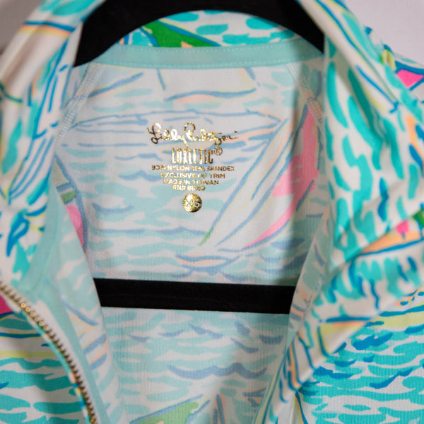 Lilly Pulitzer Perfect Match You Gotta Regatta Print Full Zip Lightweight Jacket