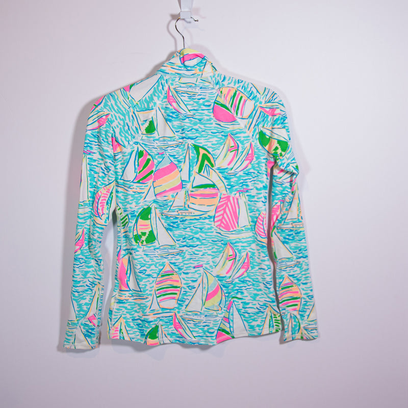 Lilly Pulitzer Perfect Match You Gotta Regatta Print Full Zip Lightweight Jacket