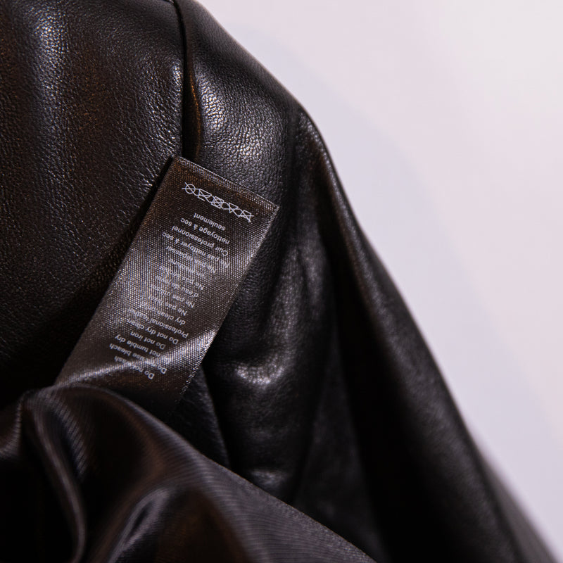 Rag &amp; Bone Women's Charles Genuine Lamb Leather Two Button Blazer Jacket Black 8