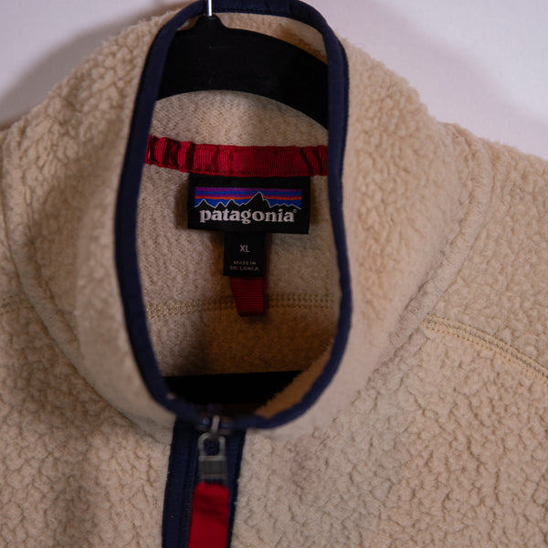 Patagonia Men's Retro Pile Teddy Shearling Fuzzy Sleeveless Vest Jacket Beige XL