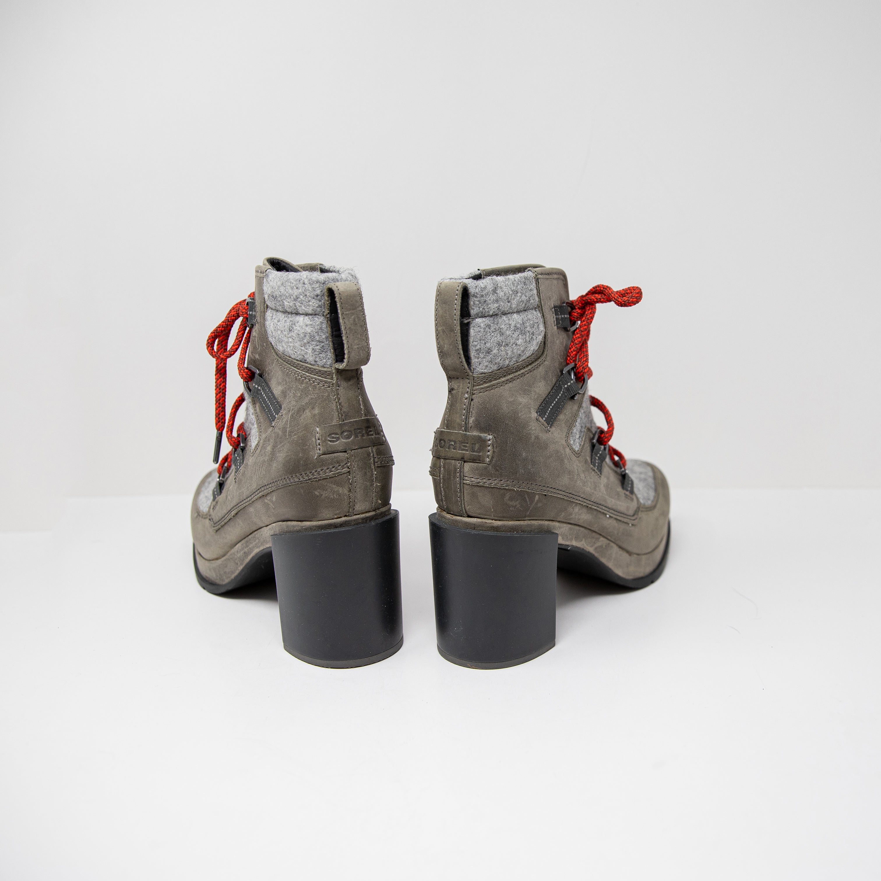 NEW Sorel Women's Blake Lace Touchy Felt Lace Up Heel Winter Snow Bootie Quarry