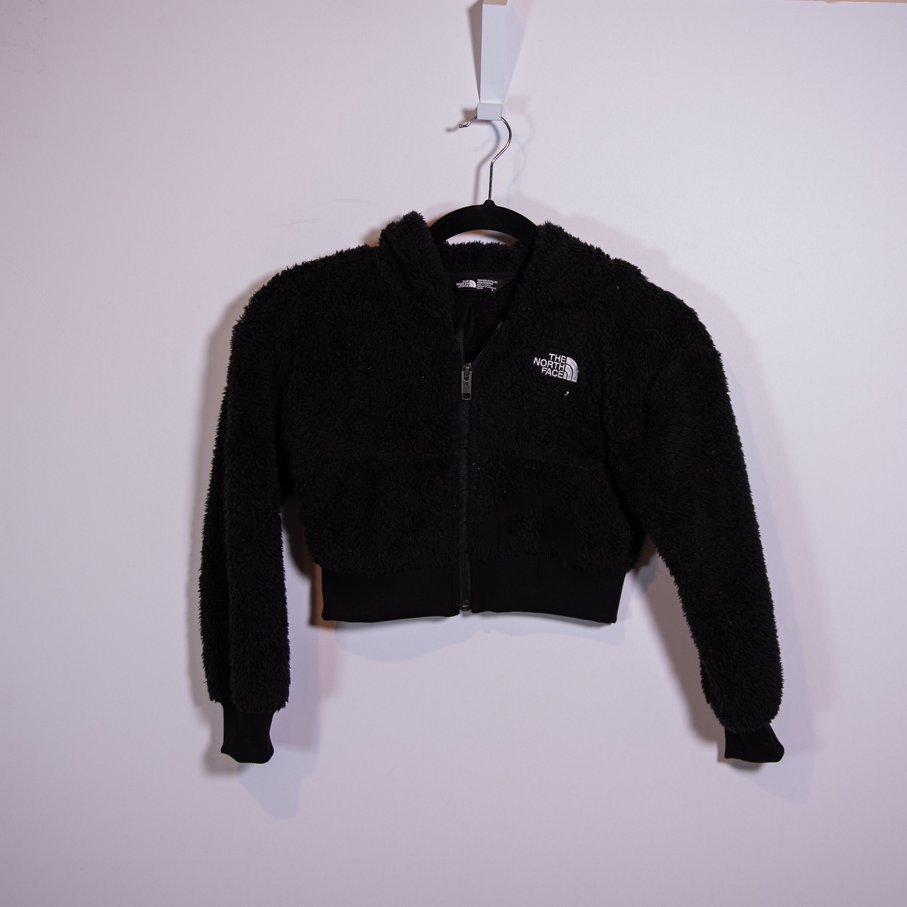 The North Face Teen Girl's Suave Oso Teddy Sherpa Full Zip Jacket Solid Black XS