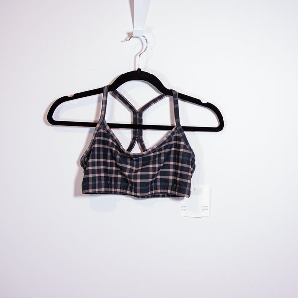 NEW Beyond Yoga Women's Preppy Plaid SoftMark Slim Racerback Athletic Sports Bra