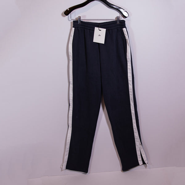 NEW Yellow The Label Tearaway Fleece Lined Snap Button Track Pants Blue White L