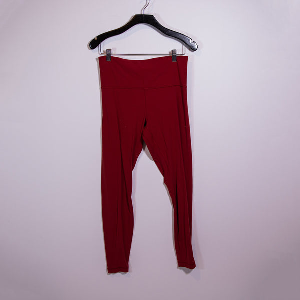 Lululemon Women's Align High Rise Athletic Work Out Crop Leggings Merlot Red 12