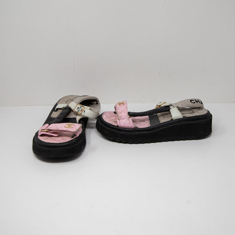 Stella McCartney Jodie Crystal Jewel Embellished Leather Open Toe Flat Sandals